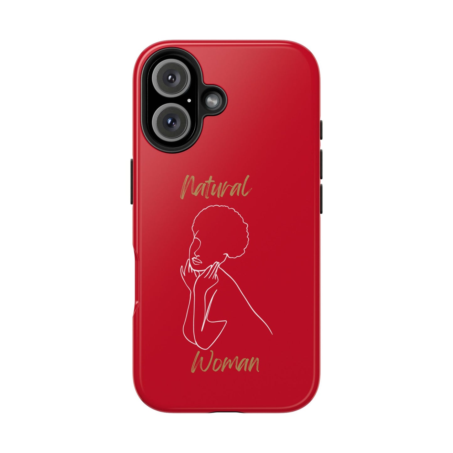 Natural Woman Cute Afro(WL)Tough Phone Cases DARK RED