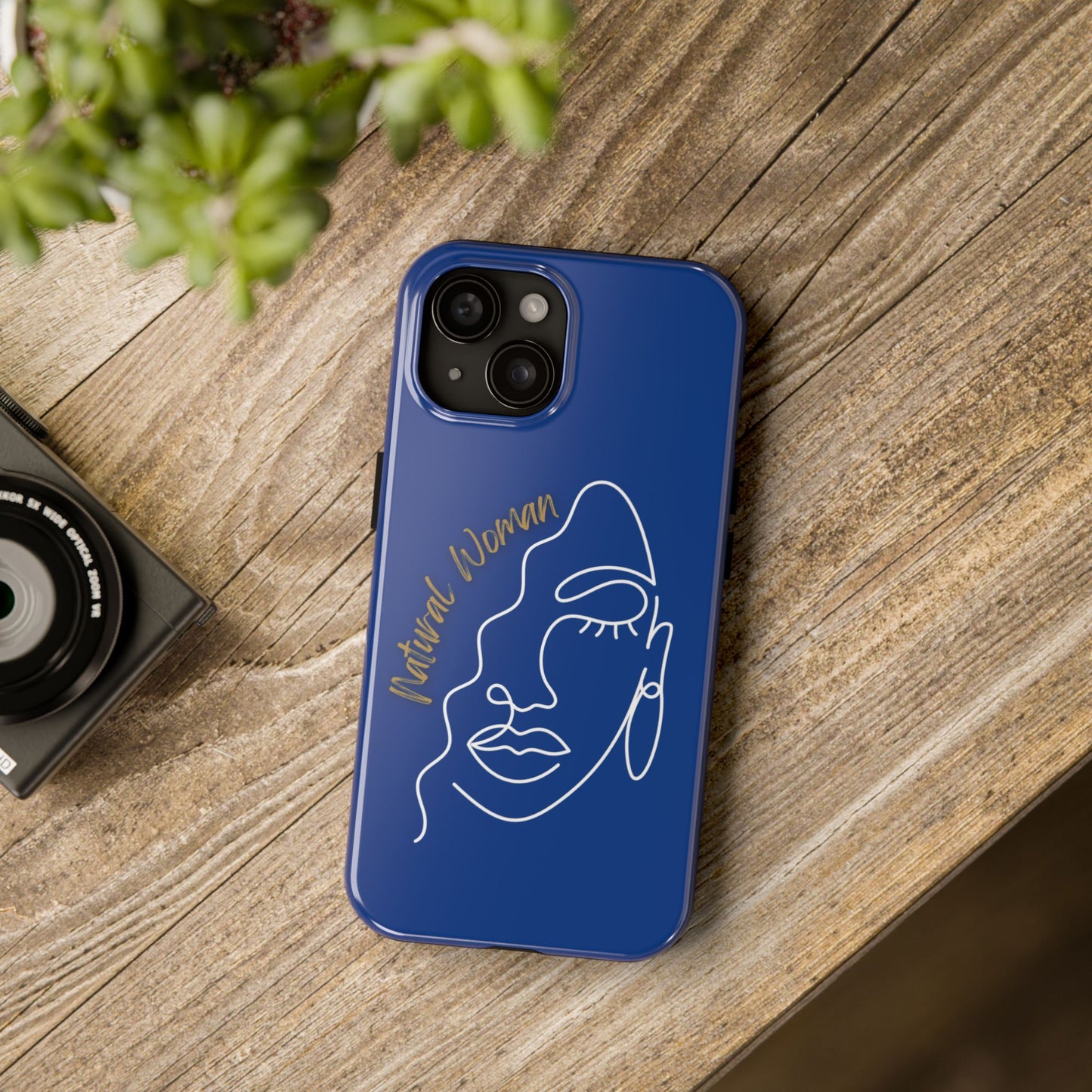 Natural Woman Half Face (WL)Tough Phone Case DARK BLUE