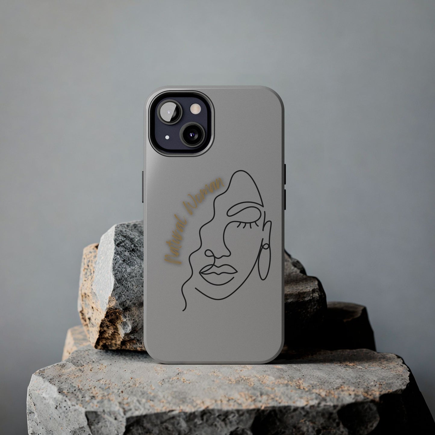 Natural Woman Half Face (BL)Tough Phone Case LIGHT GREY