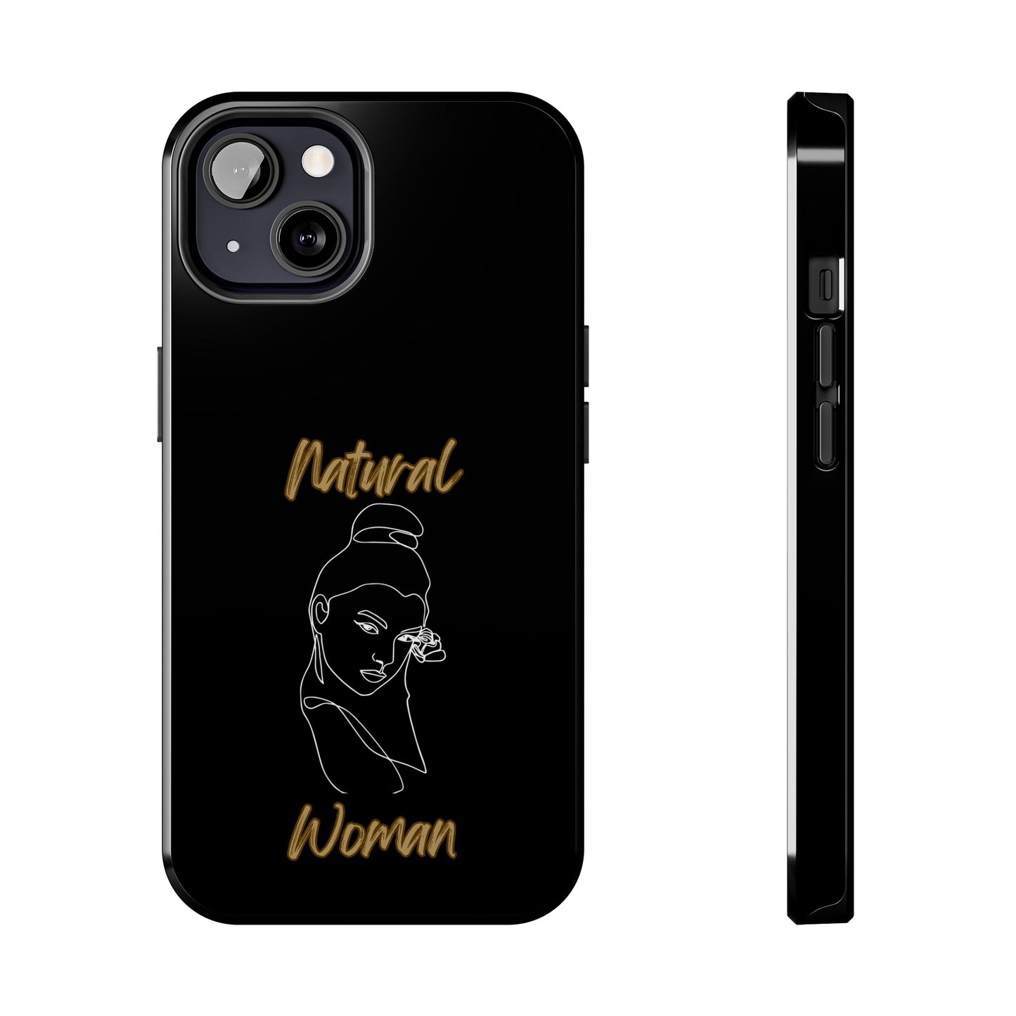 Natural Woman Sassy Bun (WL) Tough Phone Cases BLACK