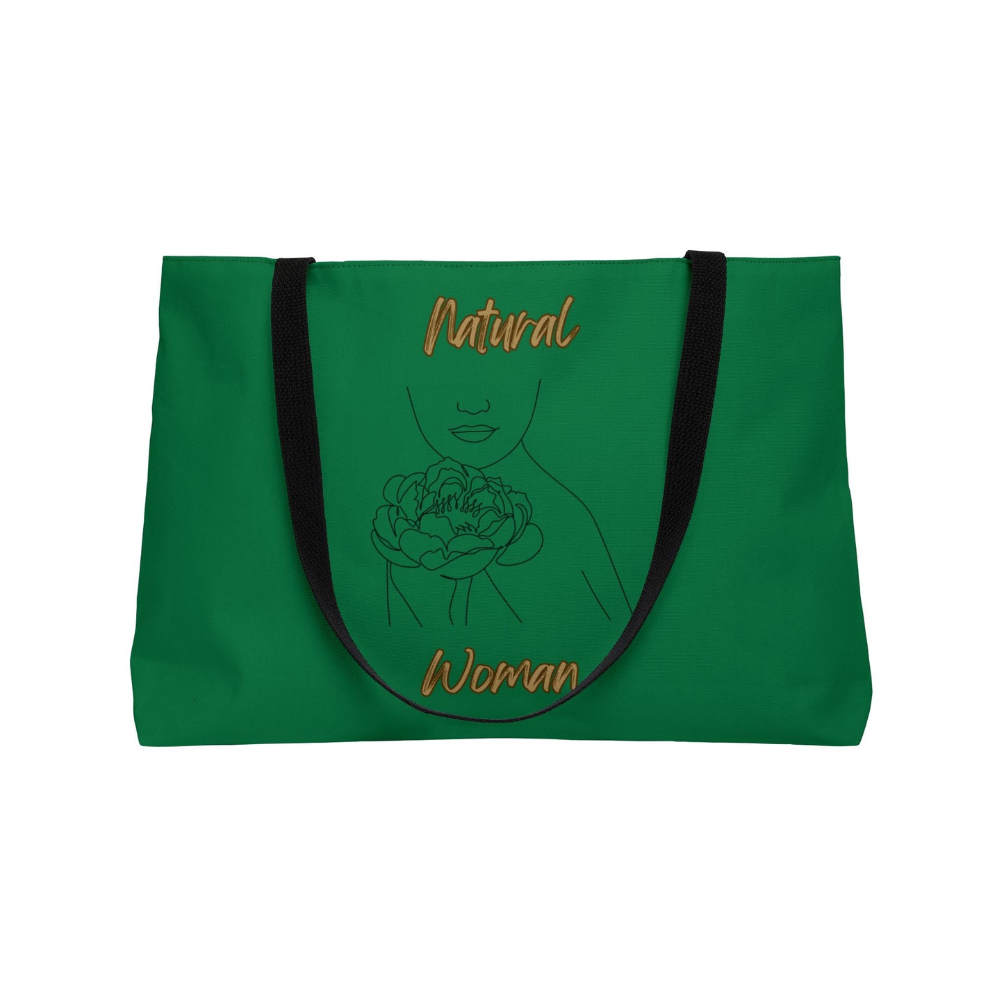 Natural Woman Kissed Flower (BL) Weekender Tote Bag DARK GREEN