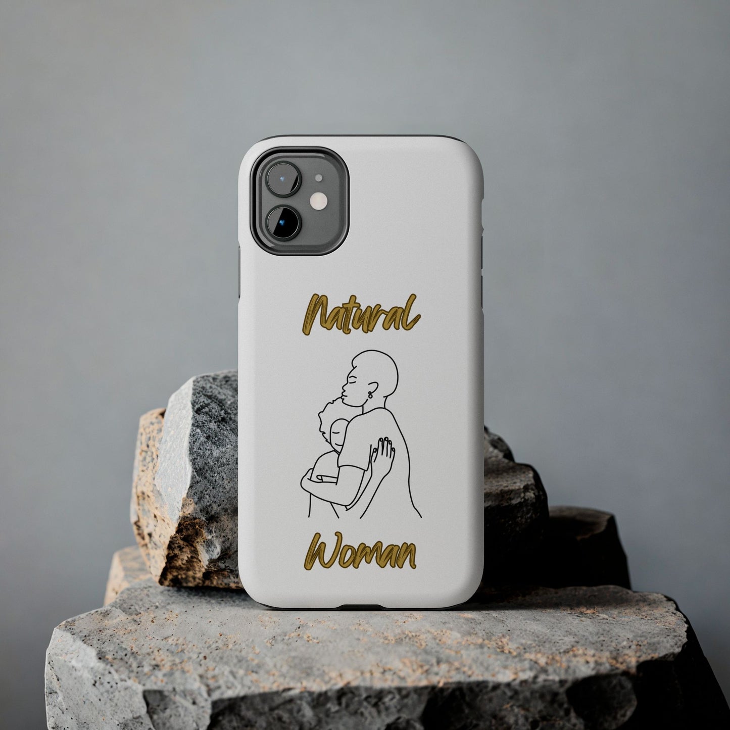 Natural Woman Safe With Momma (BL) Tough Phone Cases WHITE