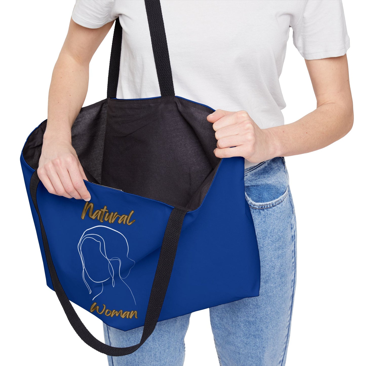 Natural Woman Hanging Hair (WL) Weekender Tote Bag DARK BLUE