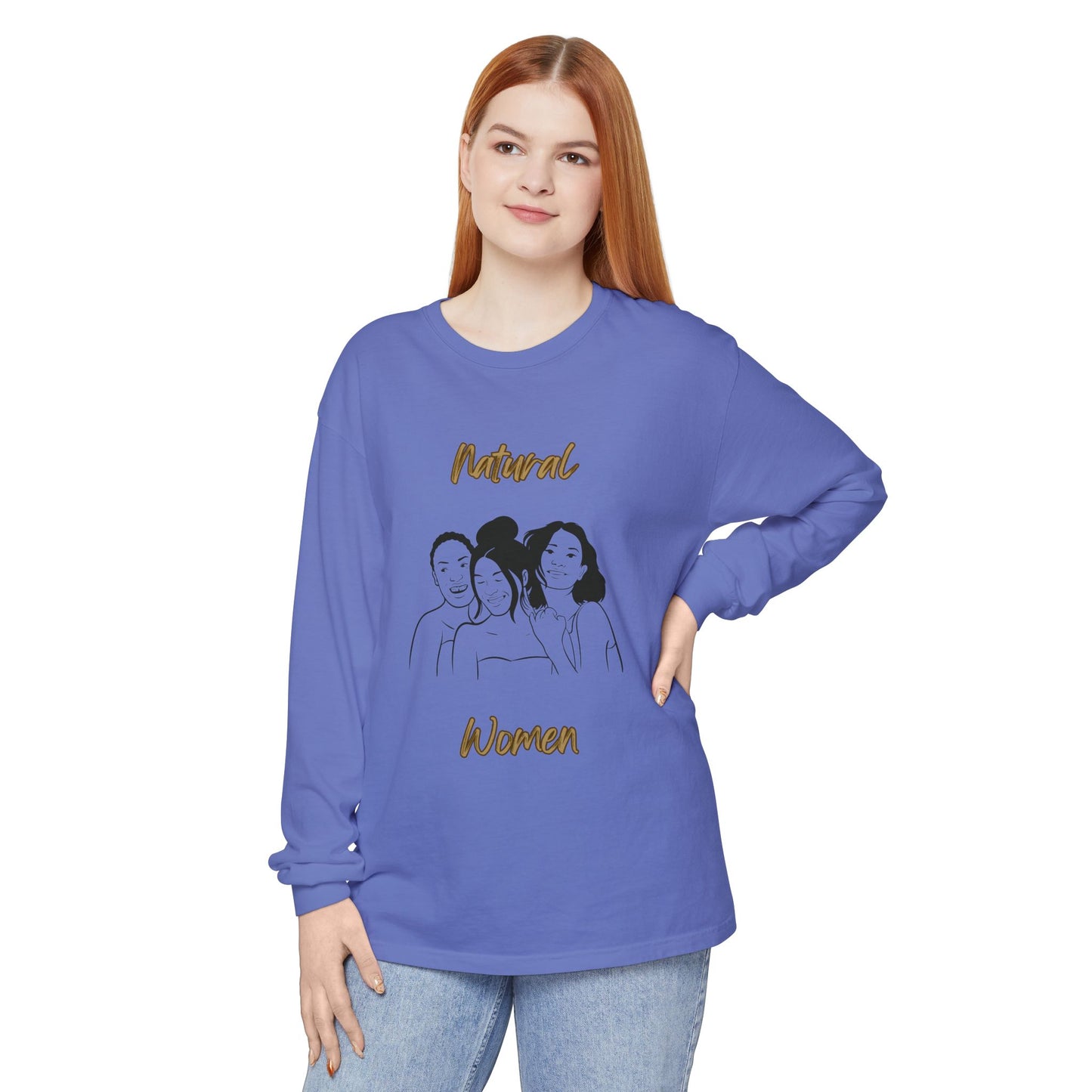 Natural Woman Laughing Friends (BL) Long Sleeve T-Shirt