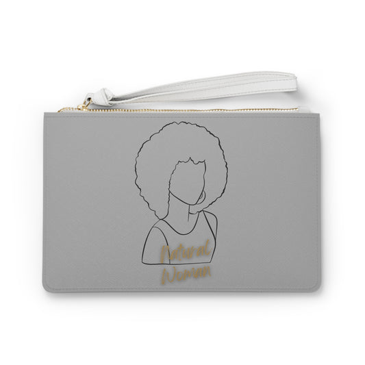 Natural Woman Afro (BL) Clutch Bag LIGHT GREY