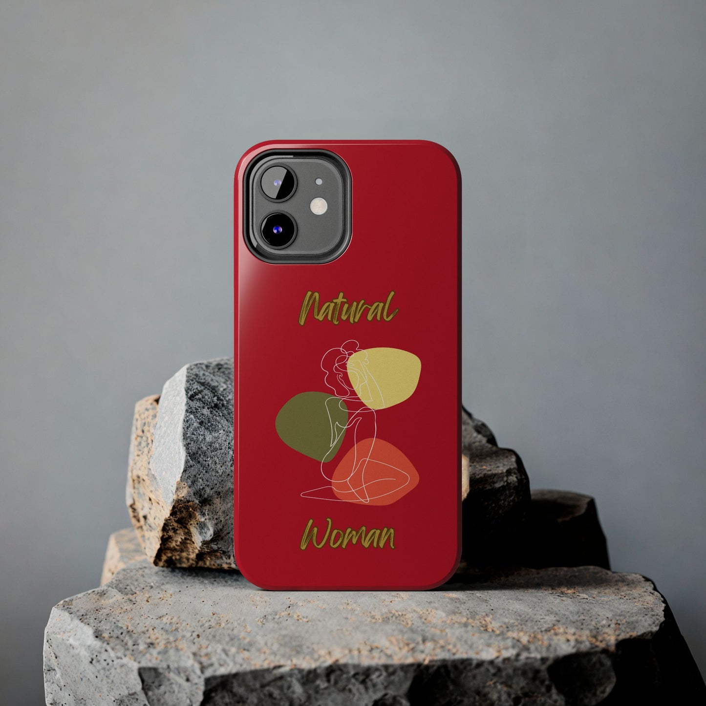 Natural Woman Colorful Pose (WL)Tough Phone Cases DARK RED