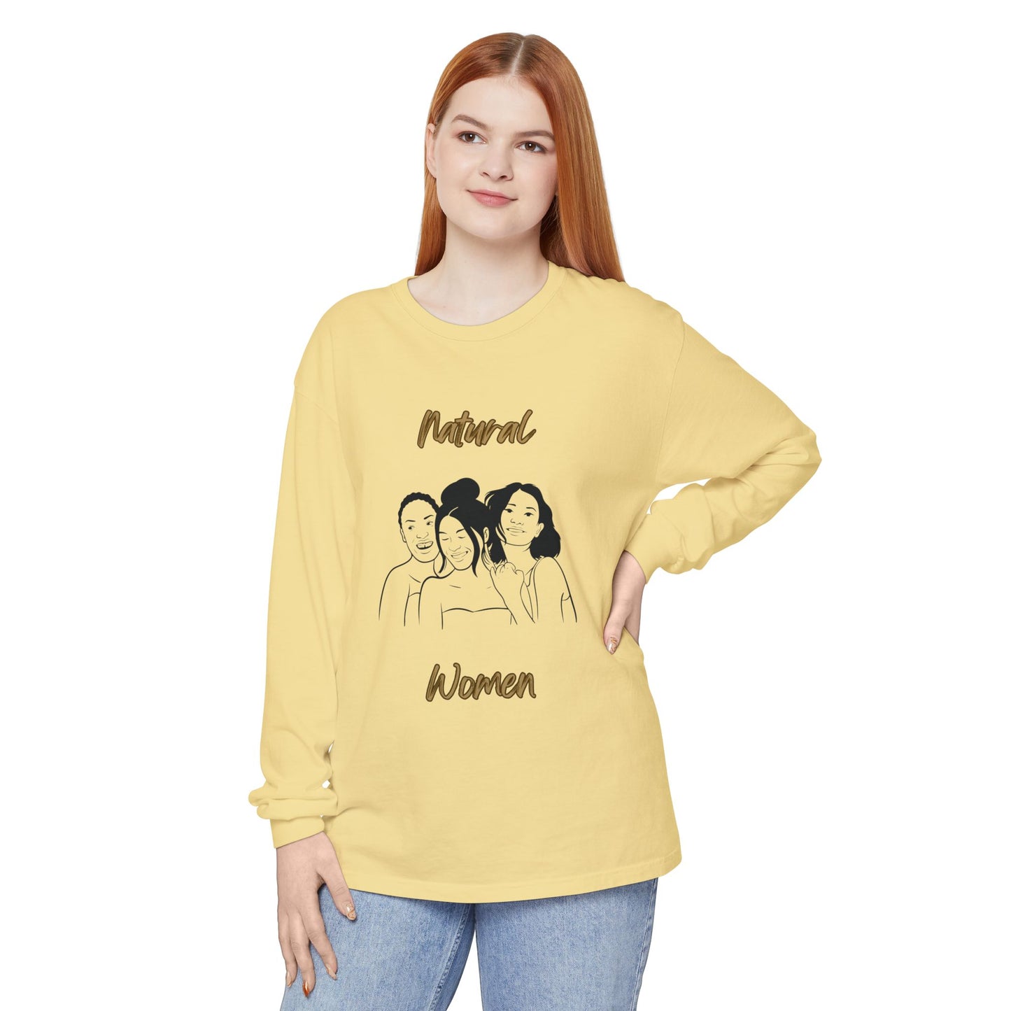 Natural Woman Laughing Friends (BL) Long Sleeve T-Shirt