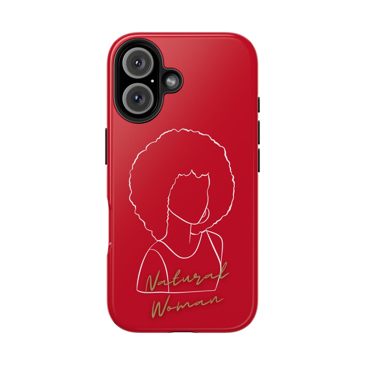 Natural Woman Afro (WL) Tough Phone Case DARK RED