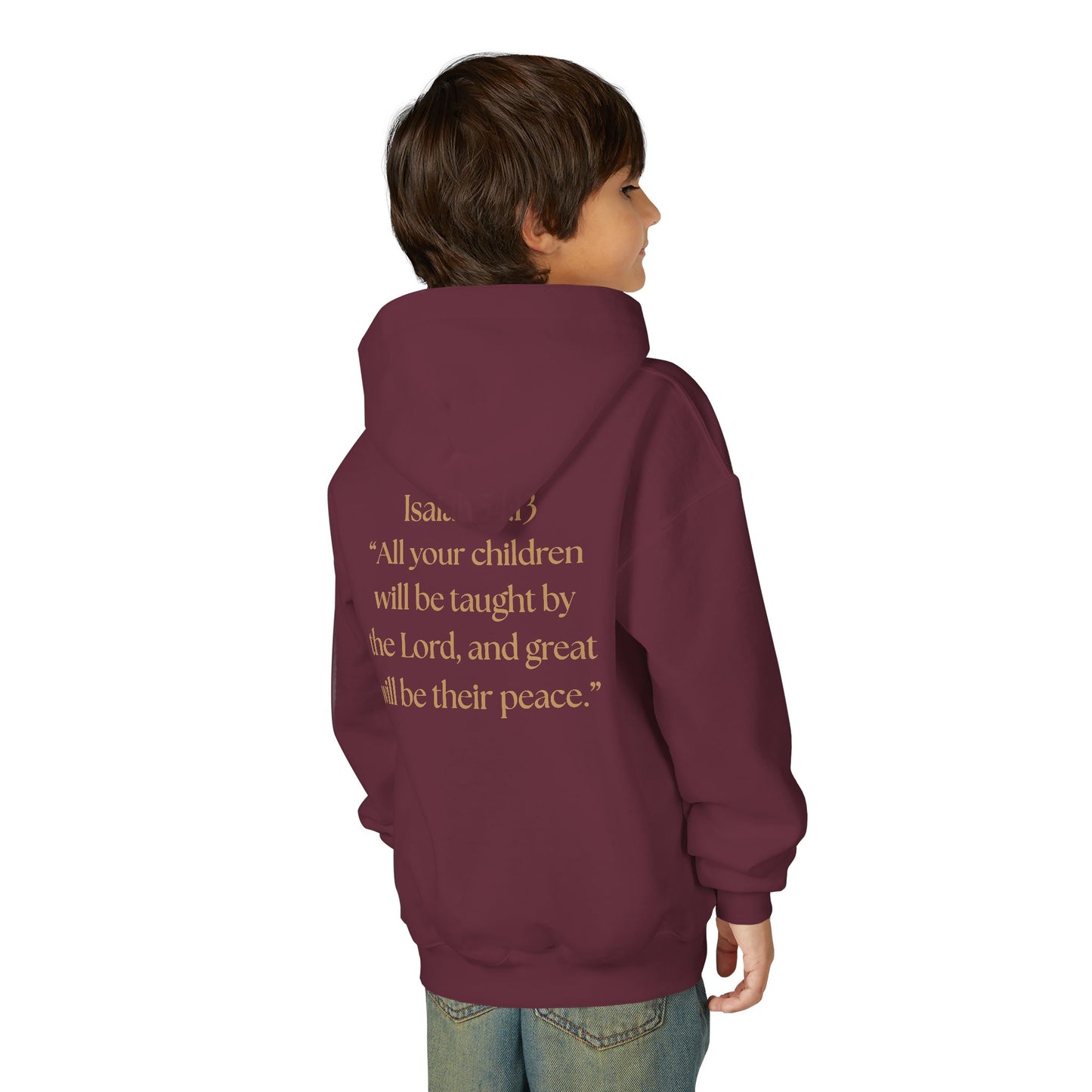 "Children of the King" Hoodie - BLACK Lion Design with Isaiah 54:13