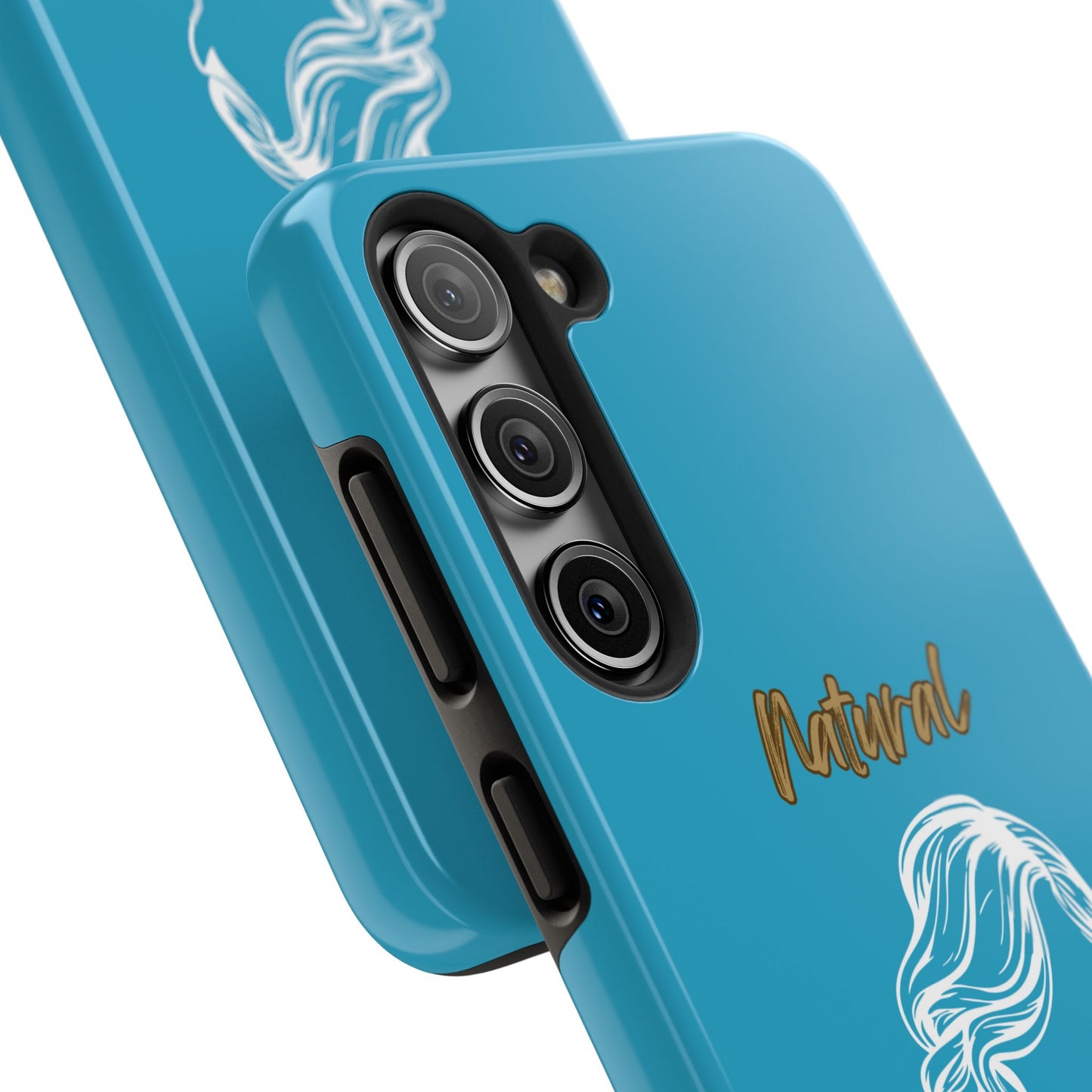 Natural Woman Long Curl (WL)Tough Phone Cases TURQUOISE