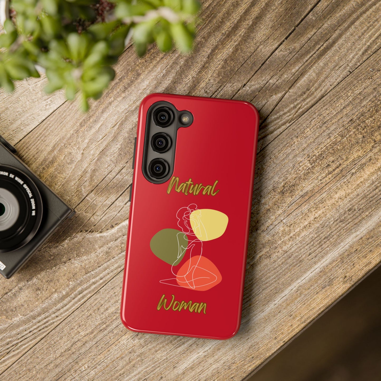 Natural Woman Colorful Pose (WL)Tough Phone Cases DARK RED