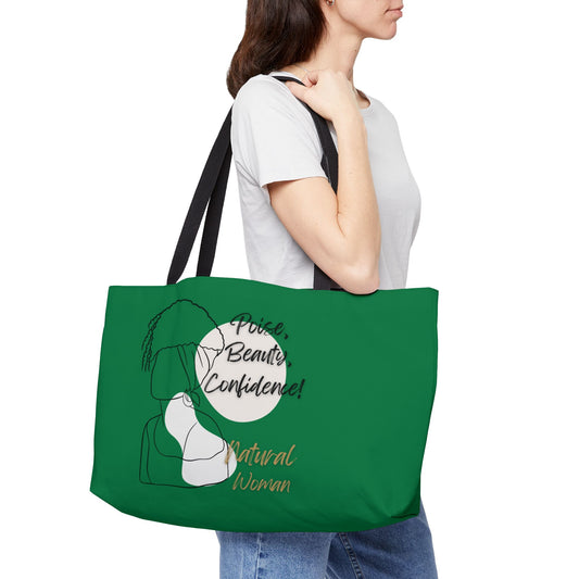 Natural Woman Puff (BL) Weekender Tote Bag DARK GREEN