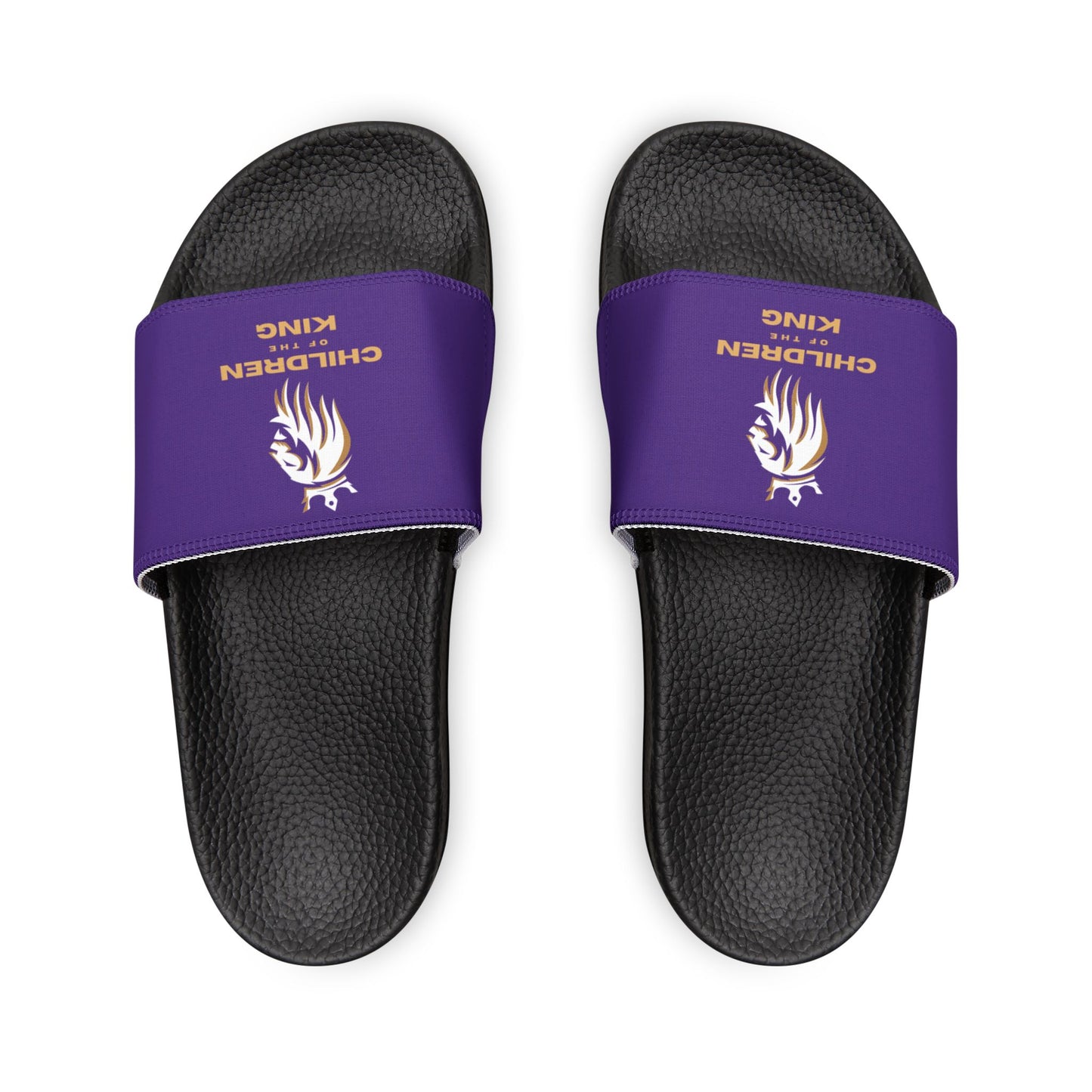 "Children of the King" WHITE Lion - PURPLE Youth Slide Sandals