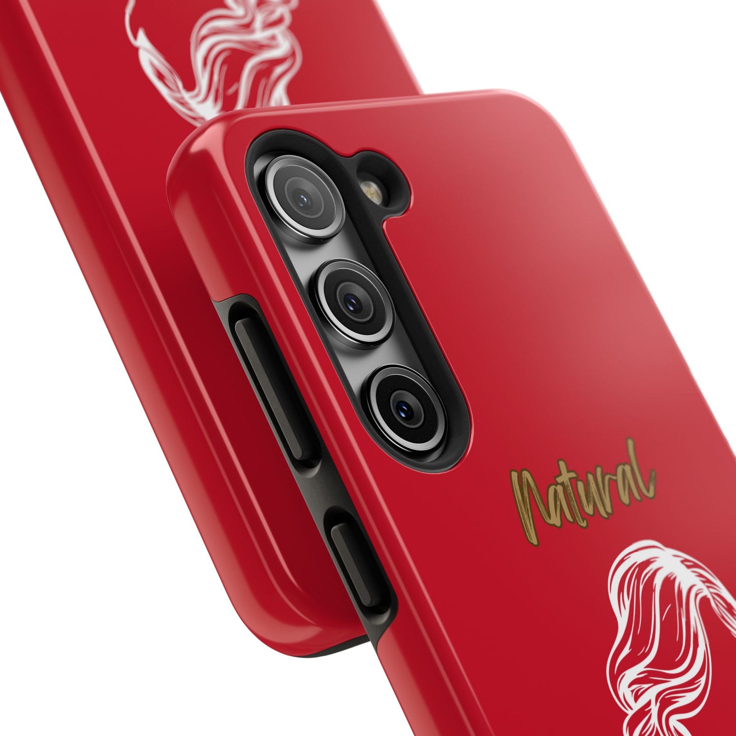 Natural Woman Long Curl (WL)Tough Phone Cases DARK RED