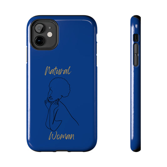 Natural Woman Cute Afro (BL)Tough Phone Cases DARK BLUE