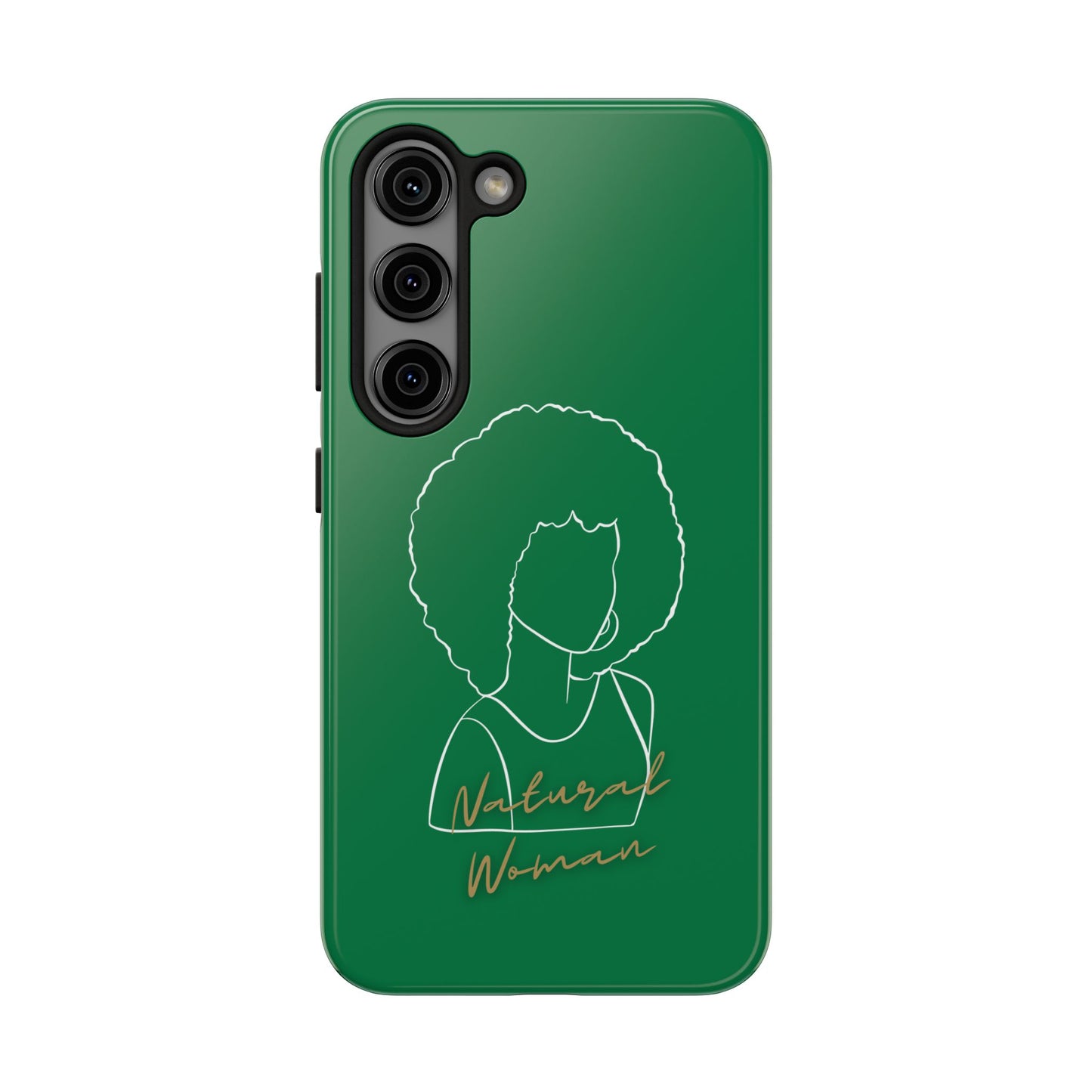 Natural Woman Afro (WL)Tough Phone Cases DARK GREEN