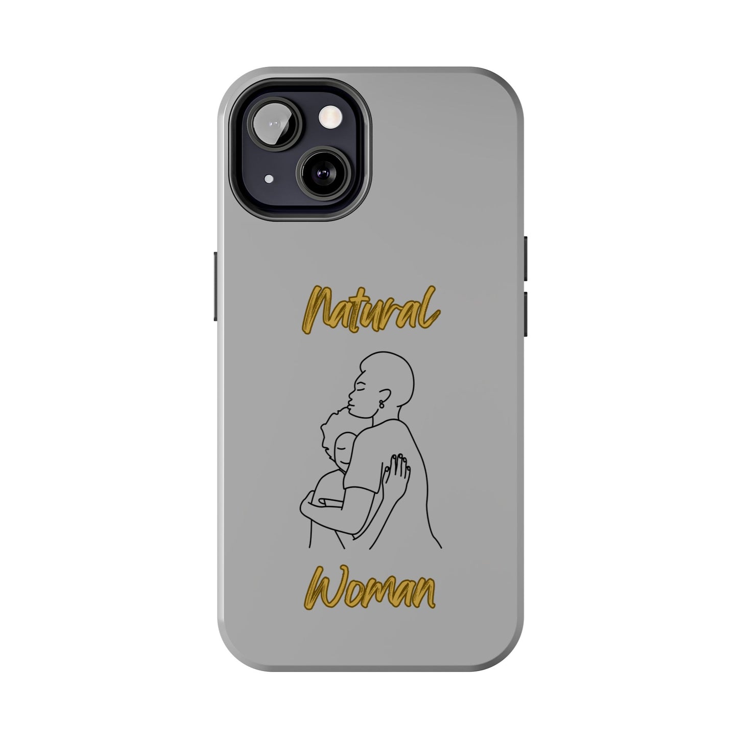 Natural Woman Safe With Momma (BL) Tough Phone Cases LIGHT GREY