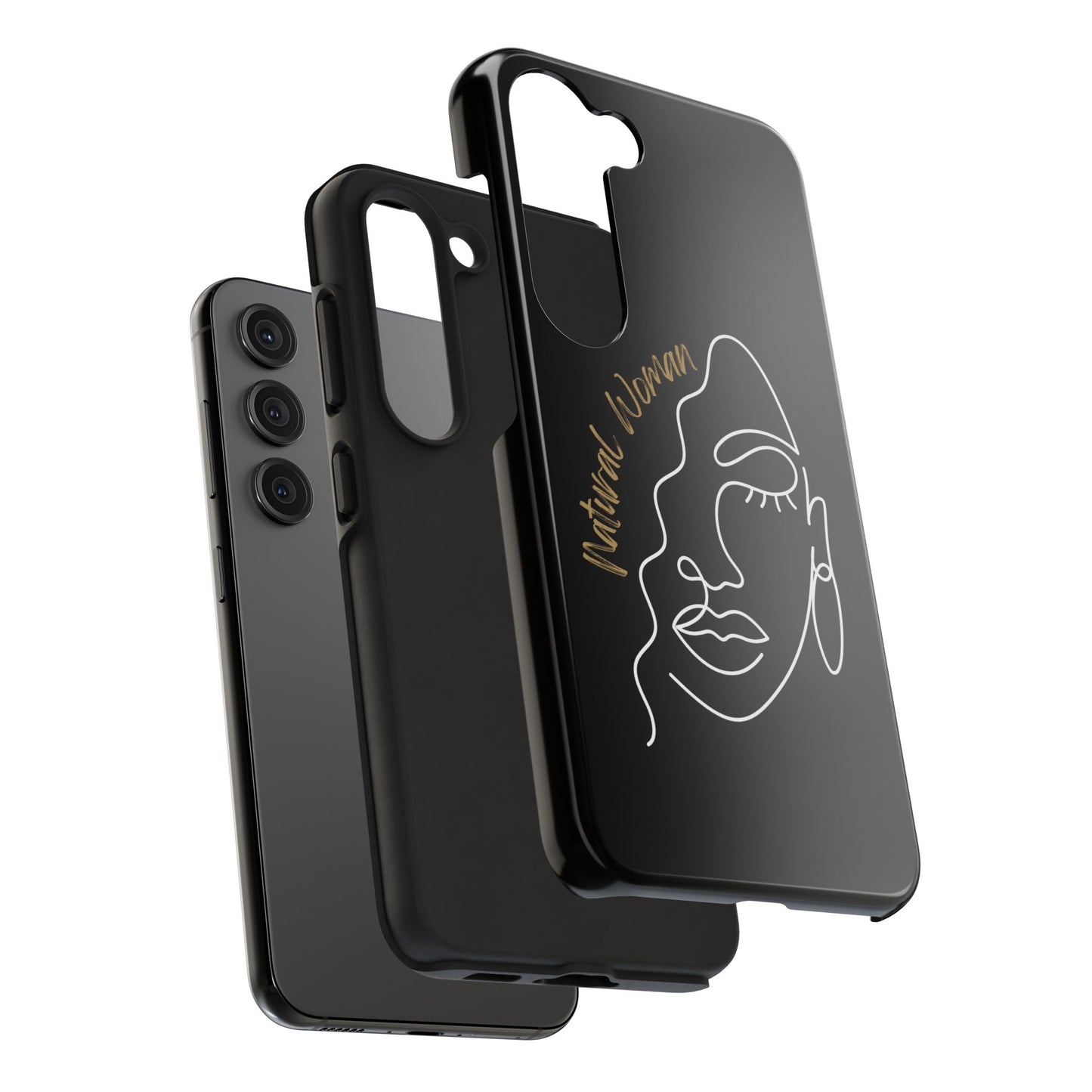 Natural Woman Half Face (WL)Tough Phone Case BLACK