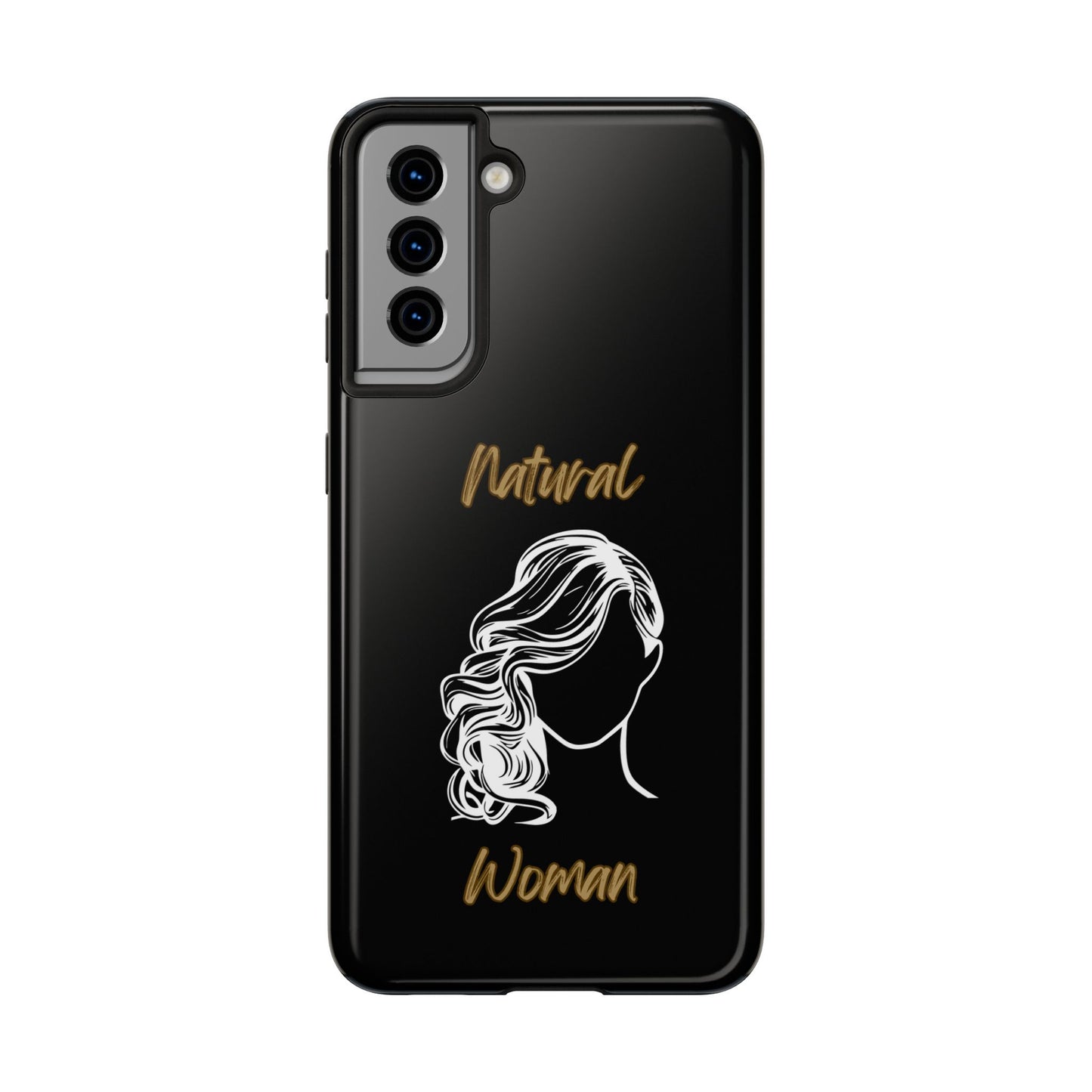 Natural Woman Long Curl (WL)Tough Phone Cases BLACK