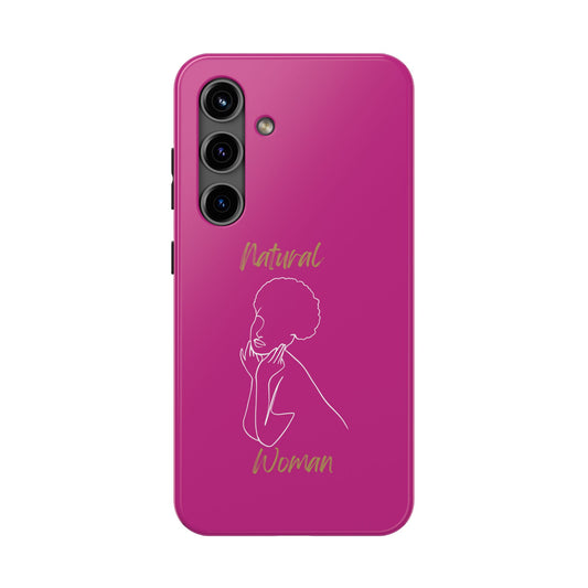 Natural Woman Cute Afro (WL)Tough Phone Cases PINK