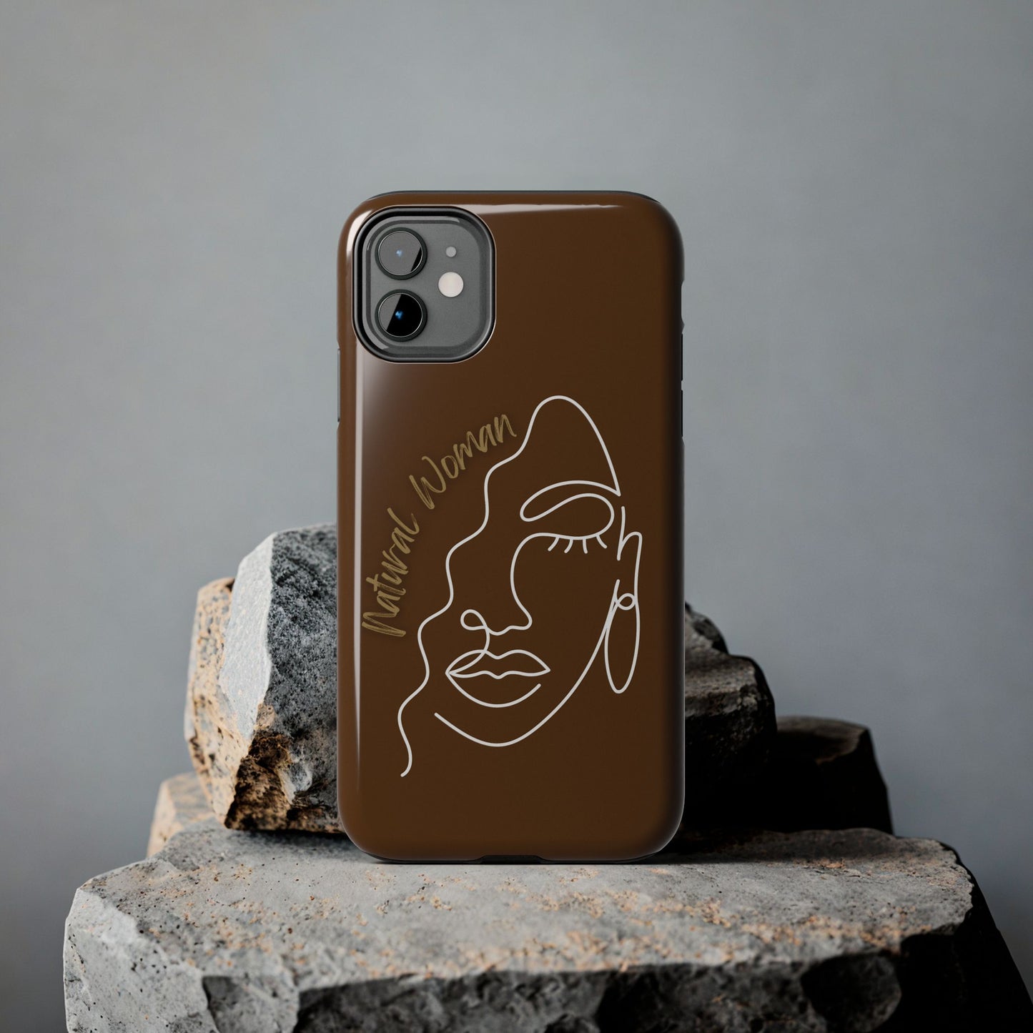 Natural Woman Half Face (WL)Tough Phone Case BROWN