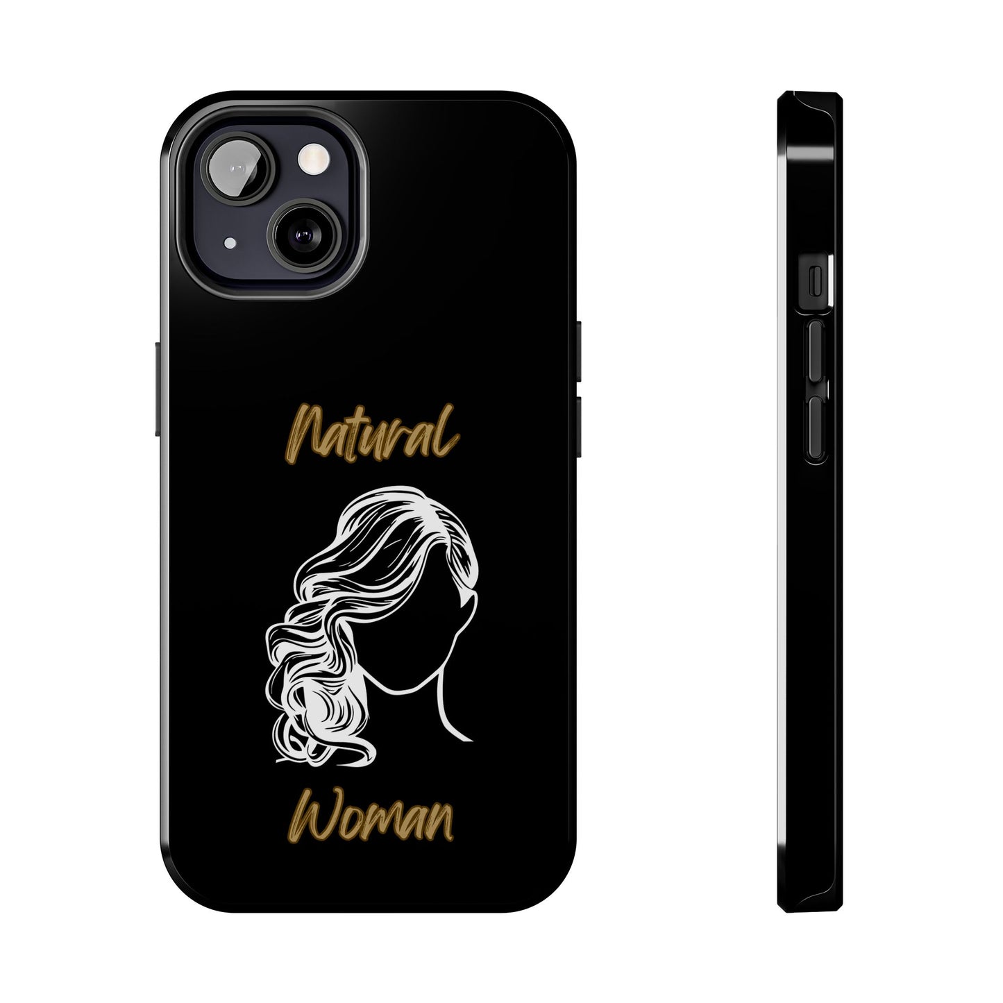 Natural Woman Long Curl (WL)Tough Phone Cases BLACK