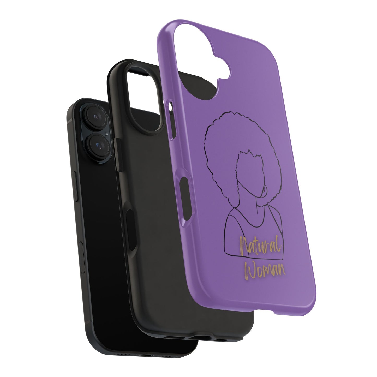 Natural Woman Afro (BL)Tough Phone Cases LIGHT PURPLE