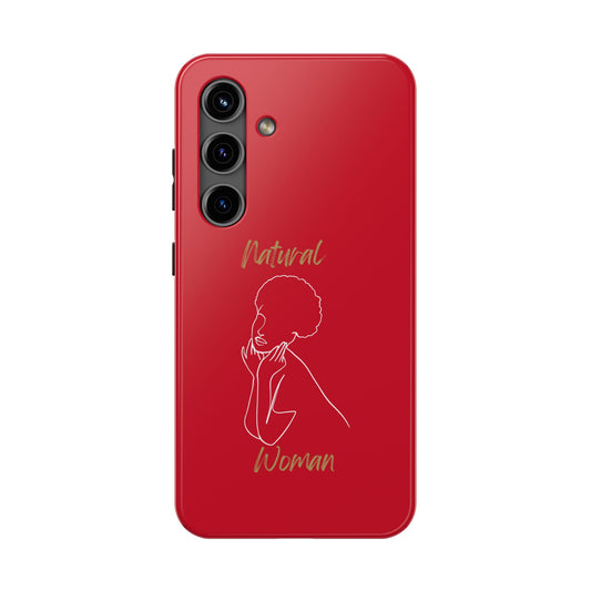 Natural Woman Cute Afro(WL)Tough Phone Cases DARK RED