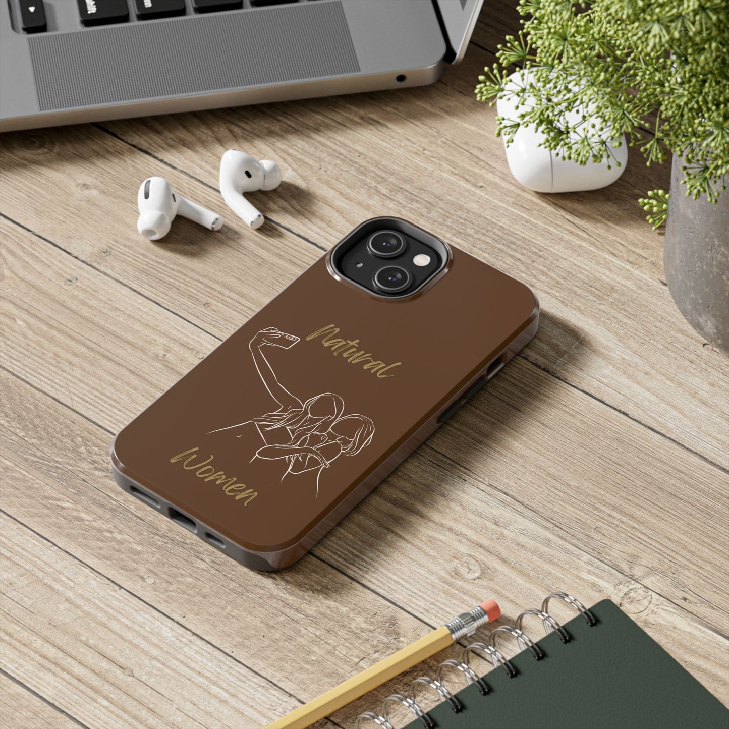Natural Woman Friends Selfie (WL)Tough Phone Cases BROWN