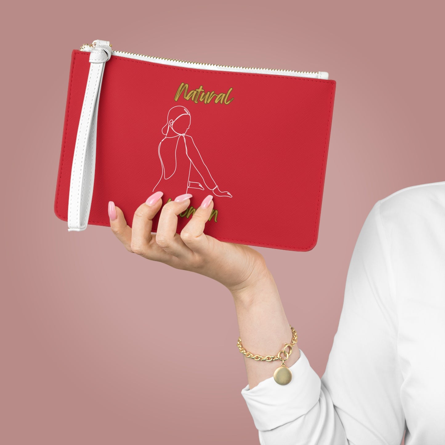 Natural Woman Hands Ready (WL) Clutch Bag DARK RED