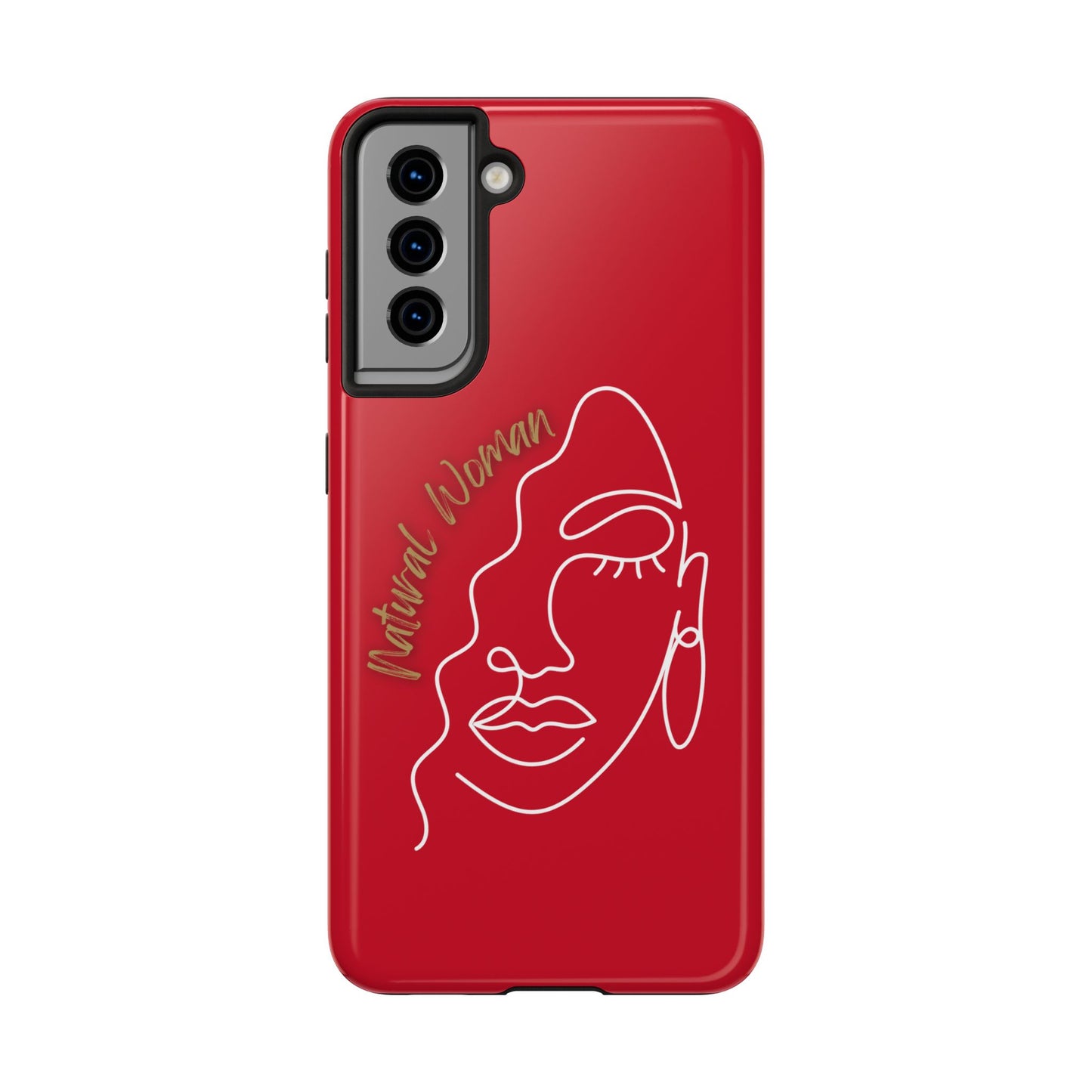 Natural Woman Half Face (WL)Tough Phone Case DARK RED