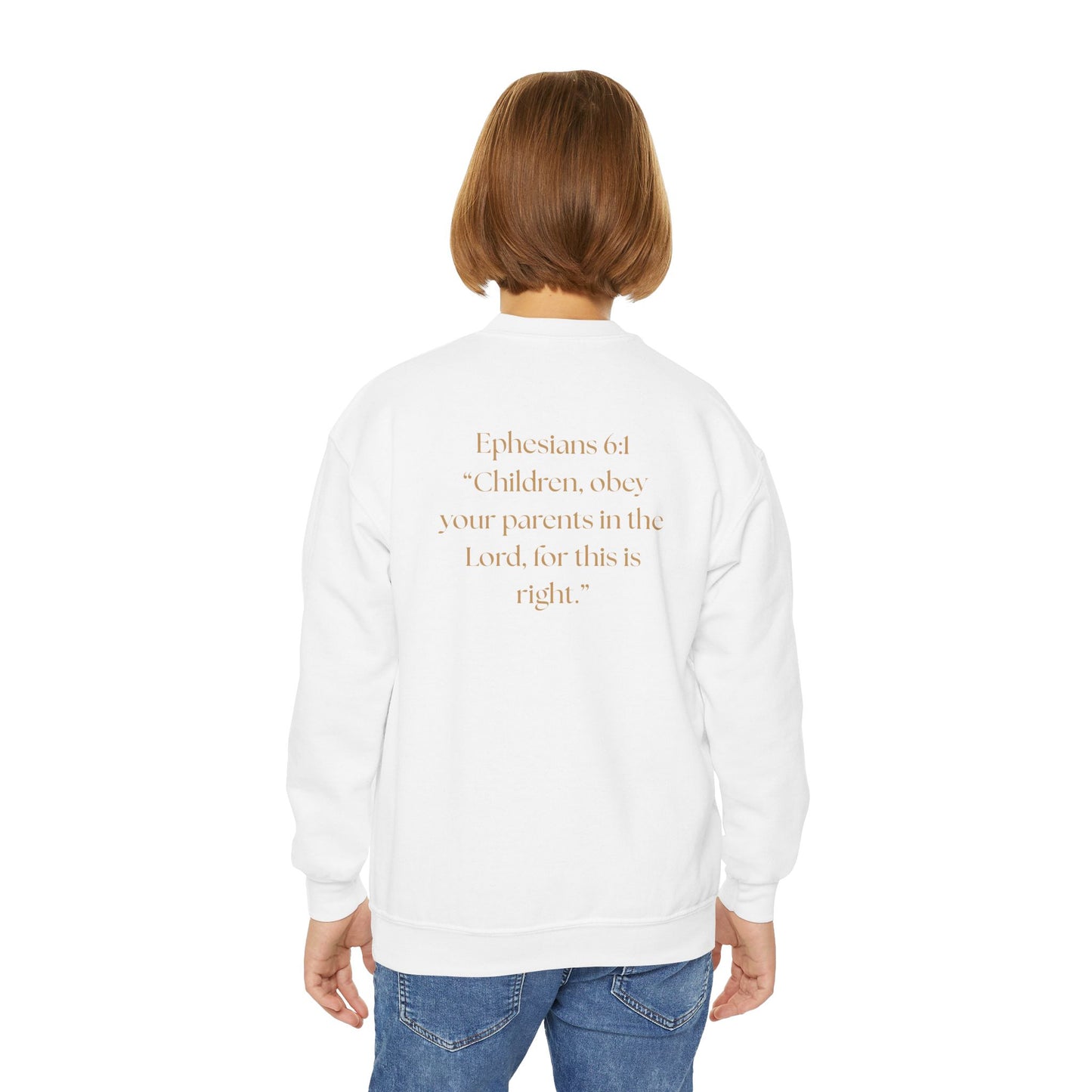 Kingdom Kids Youth Crewneck Sweatshirt - Faith-Inspired, Ephesians 6:1