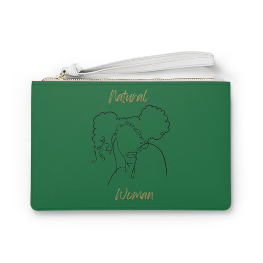 Natural Woman Twin Puffs (BL) Clutch Bag DARK GREEN
