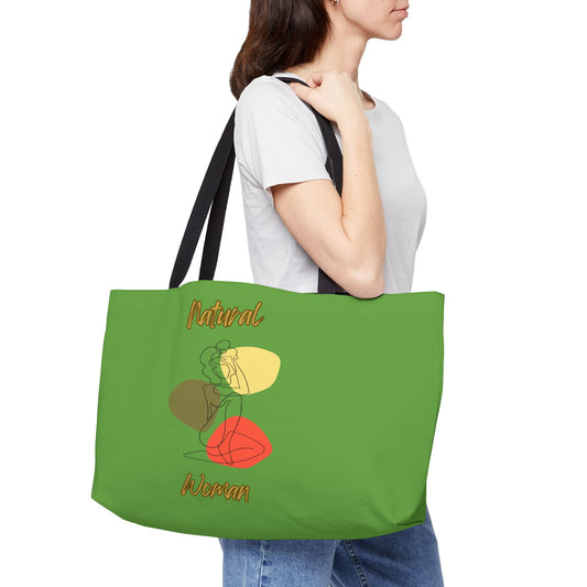 Natural Woman Colorful Pose (BL) Weekender Tote Bag GREEN