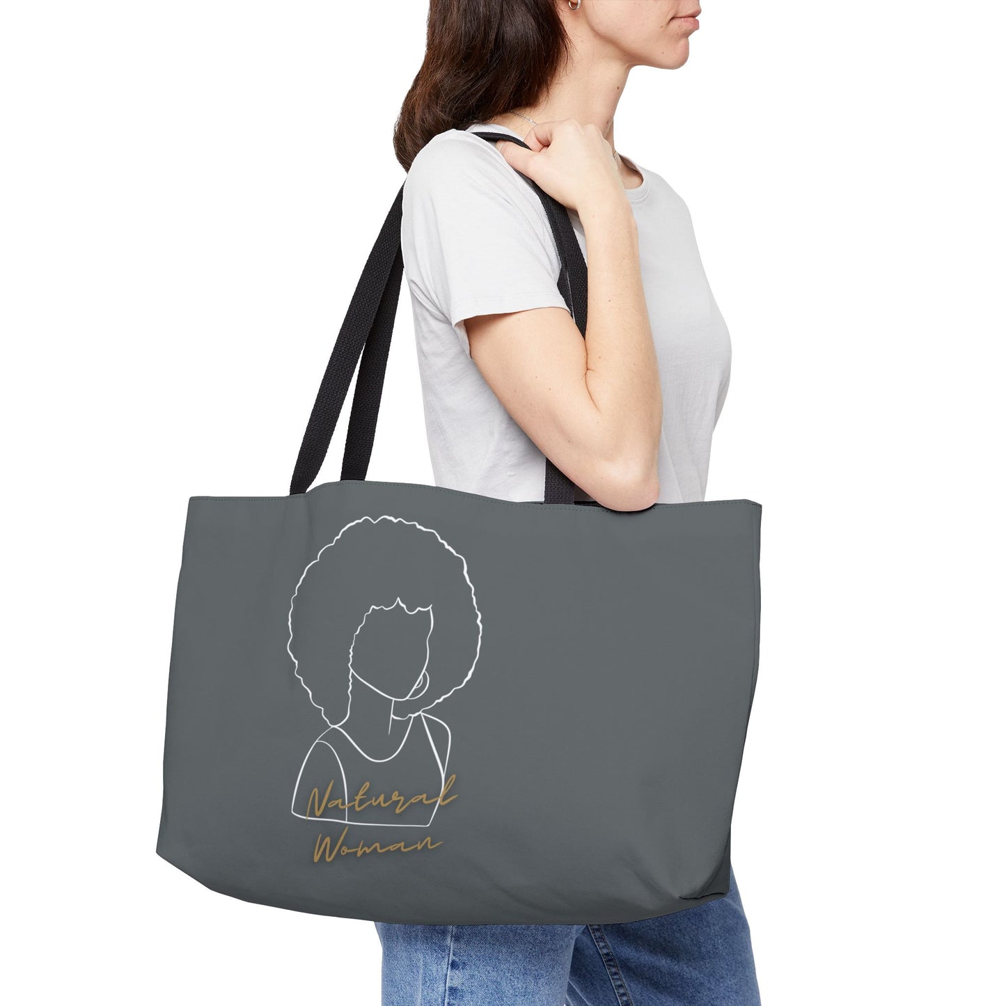 Natural Woman Afro (WL) Weekender Tote Bag DARK GREY