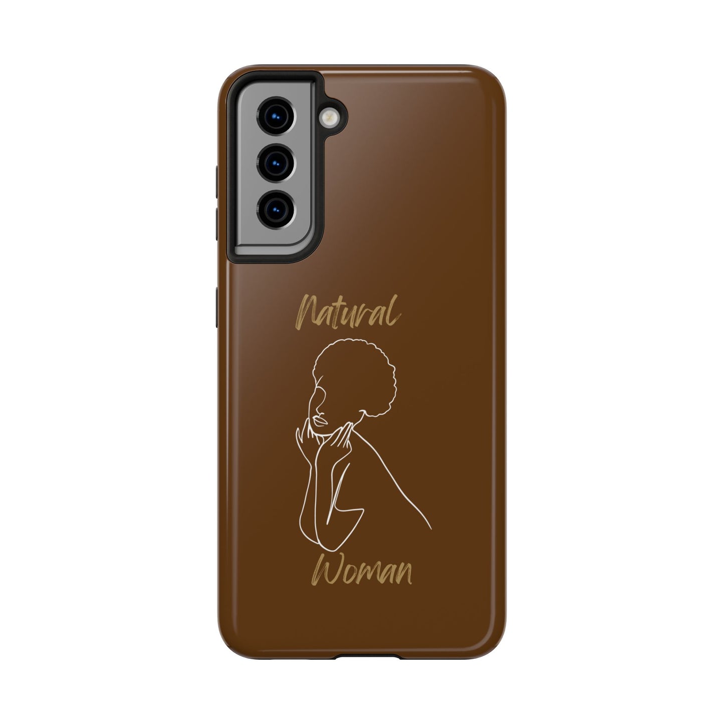 Natural Woman Cute Afro(WL)Tough Phone Cases BROWN