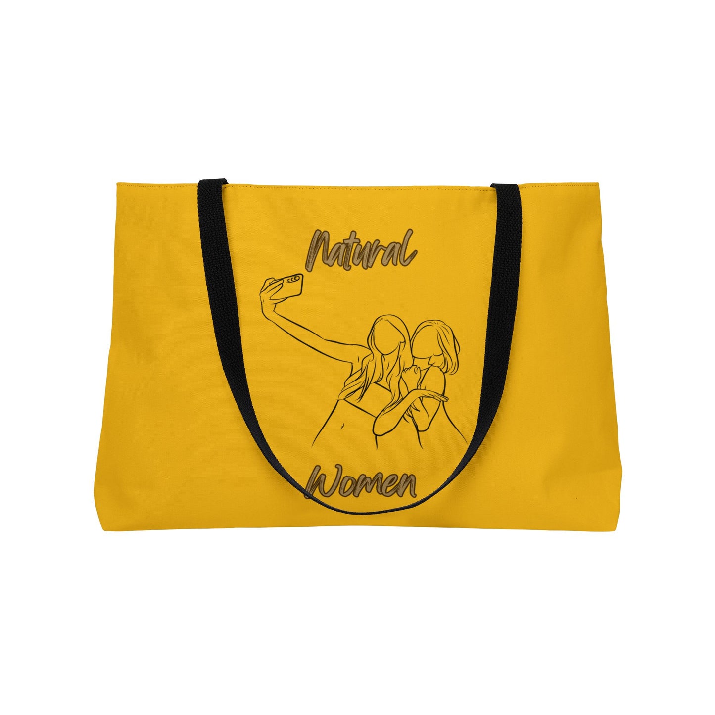 Natural Women Friends Selfie (BL) Weekender Tote Bag YELLOW