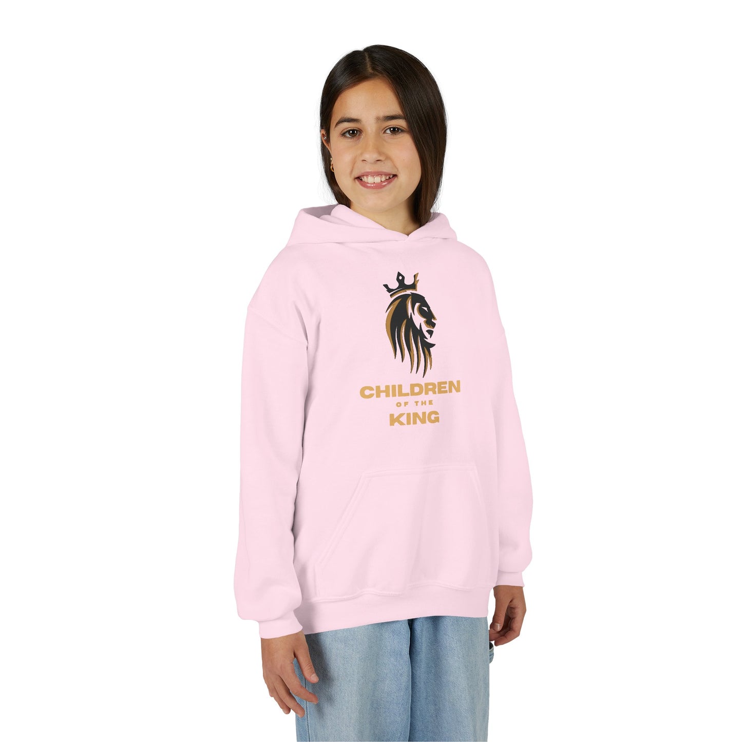 "Children of the King" Hoodie - BLACK Lion Design with Isaiah 54:13