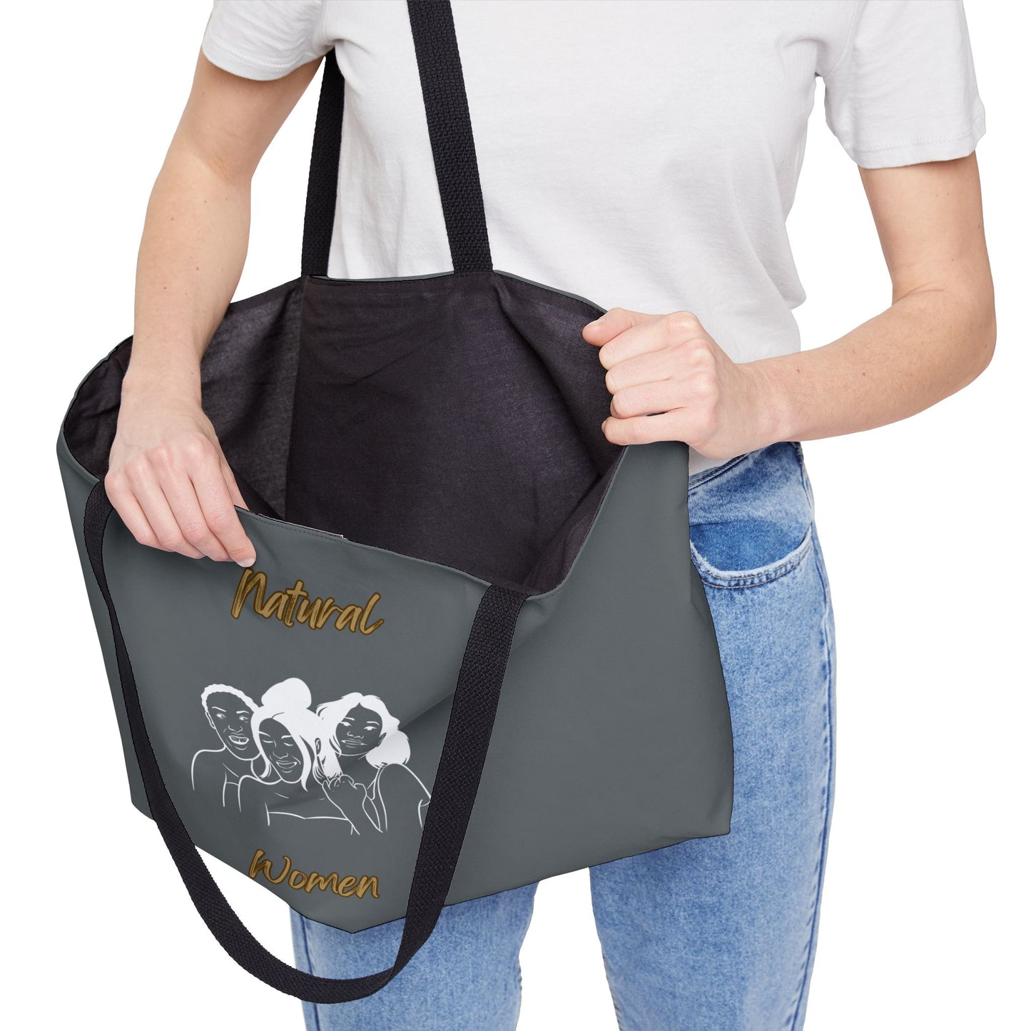 Natural Women Laughing Friends (WL) Weekender Tote Bag DARK GREY