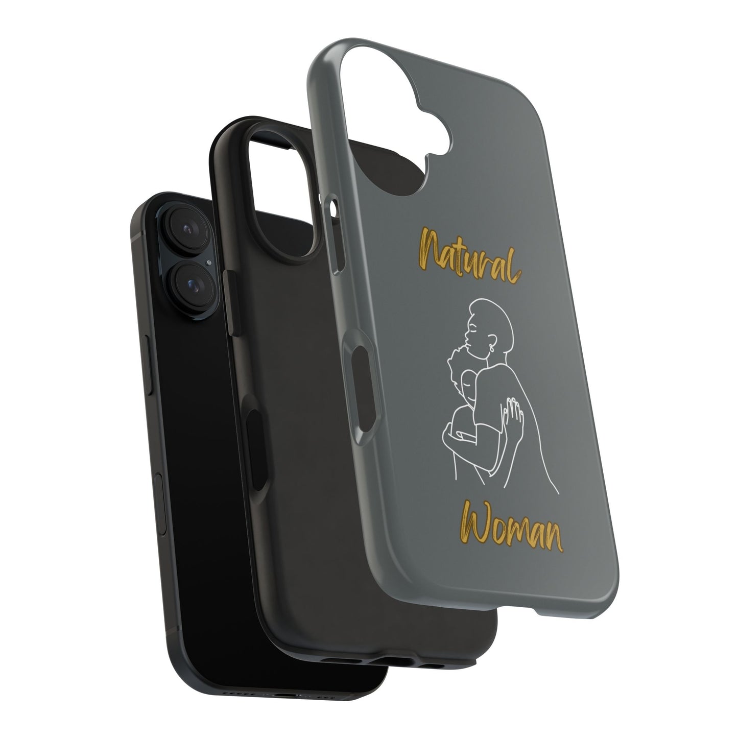 Natural Woman Safe With Momma (WL) Tough Phone Cases DARK GREY