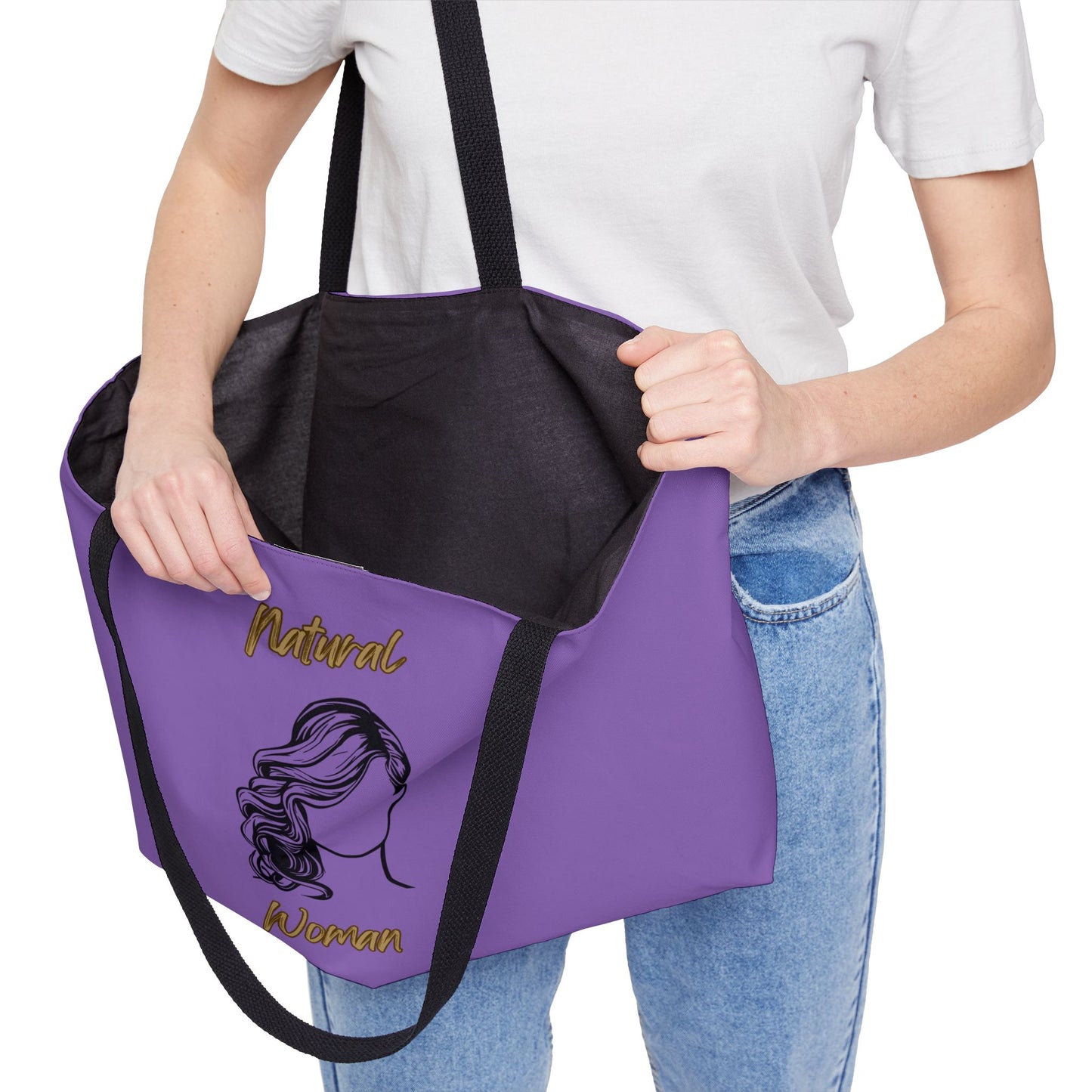 Natural Woman Long Curl (BL) Weekender Tote Bag LIGHT PURPLE