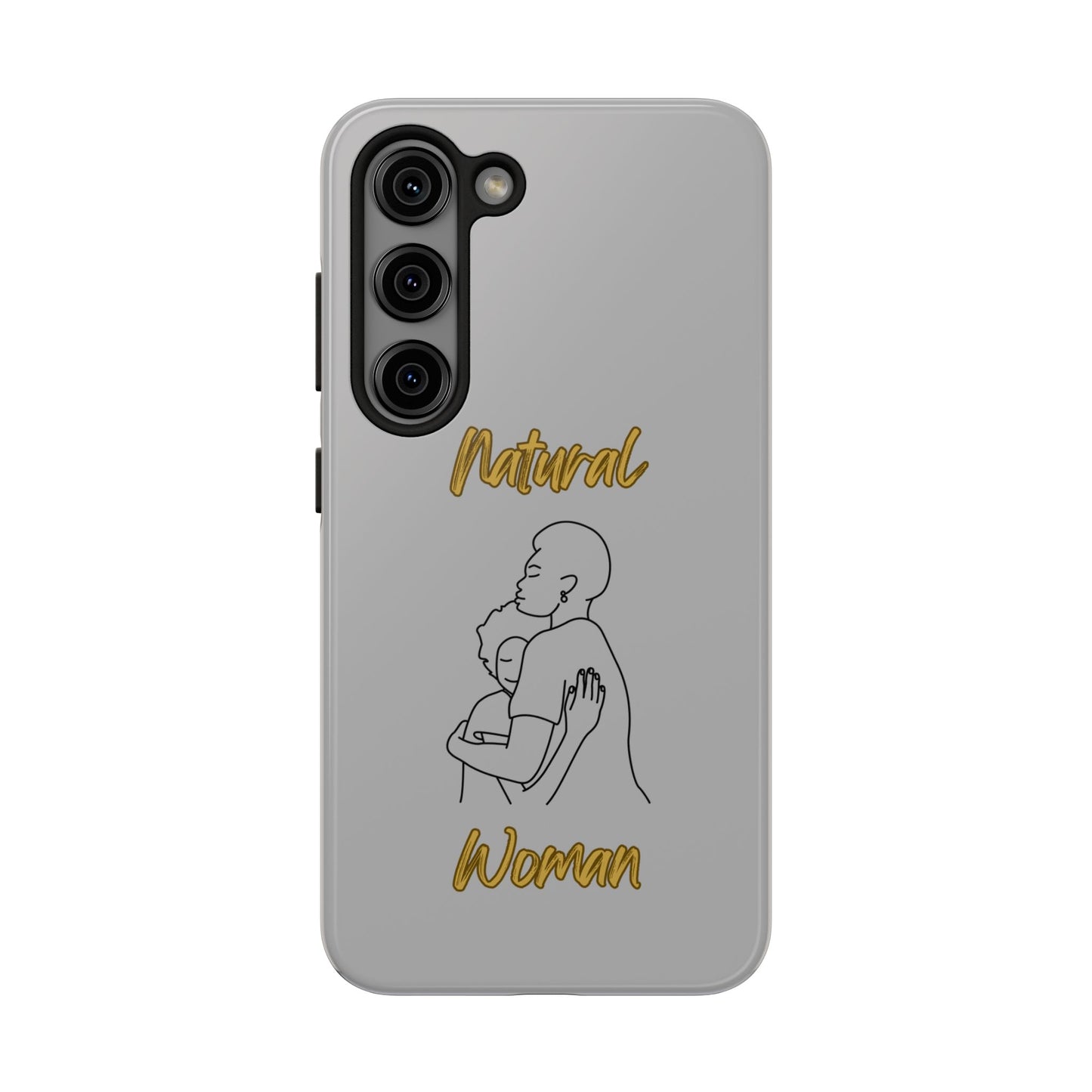 Natural Woman Safe With Momma (BL) Tough Phone Cases LIGHT GREY