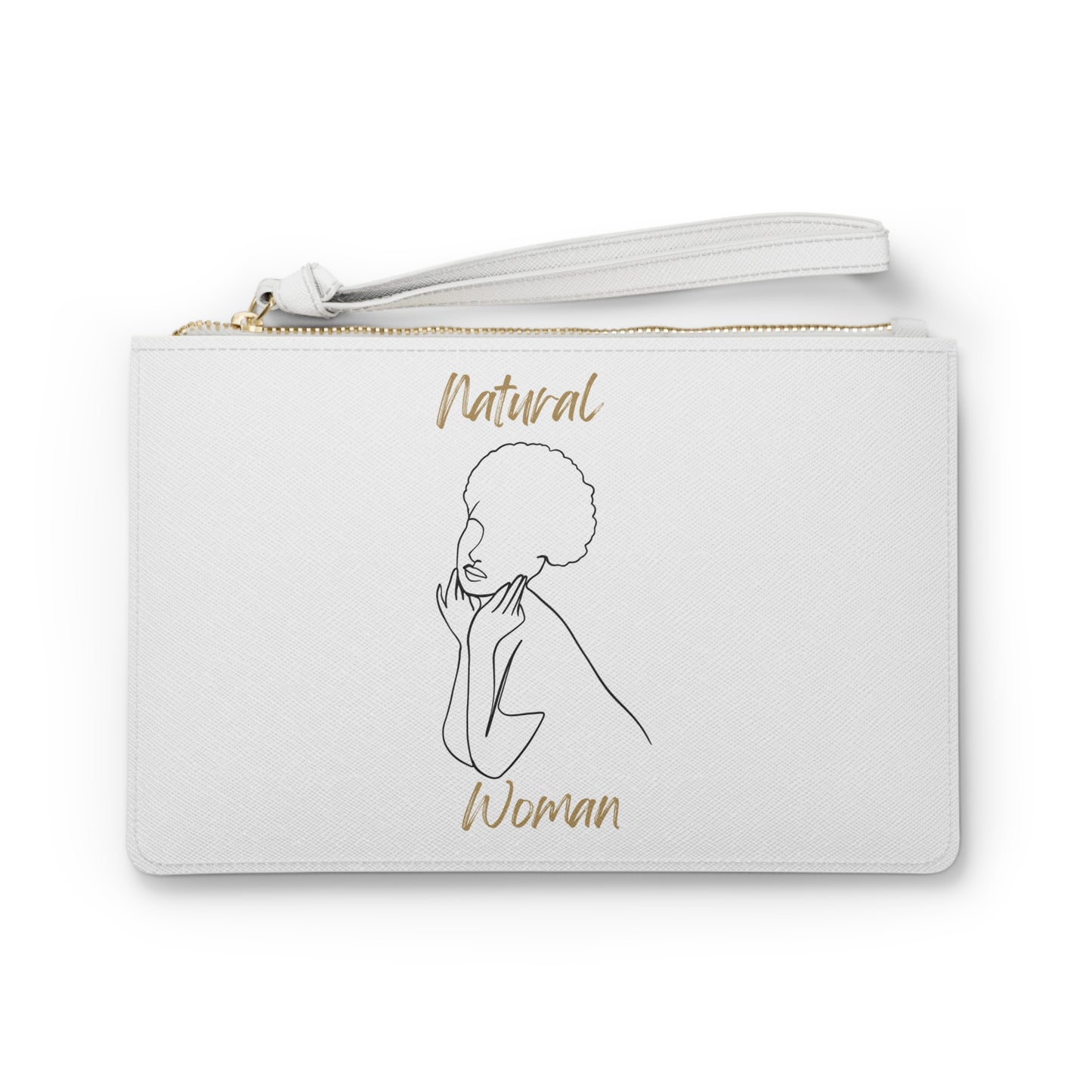 Natural Woman Cute Afro (BL) Clutch Bag WHITE