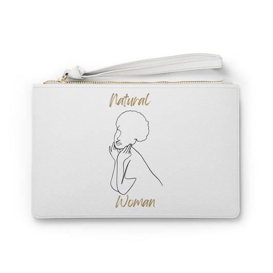 Natural Woman Cute Afro (BL) Clutch Bag WHITE
