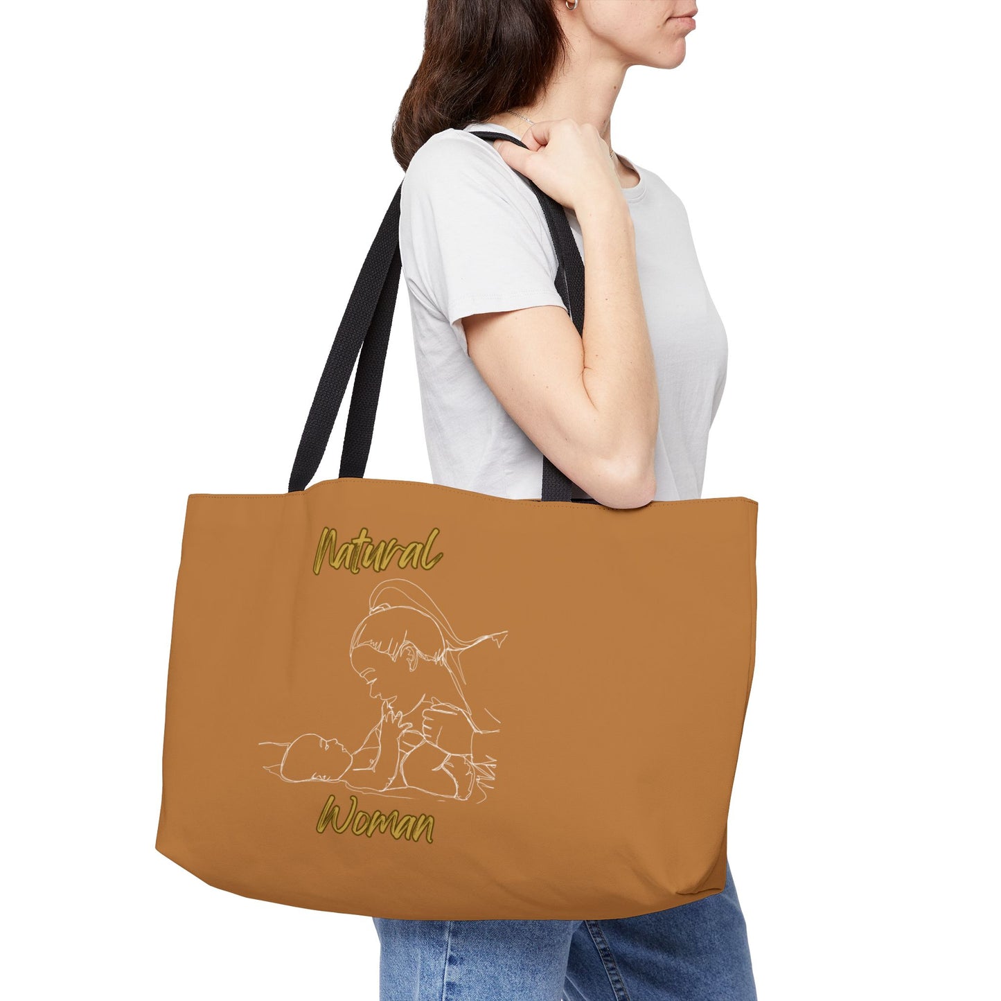 Natural Woman New Life (WL) Weekender Tote Bag LIGHT BROWN