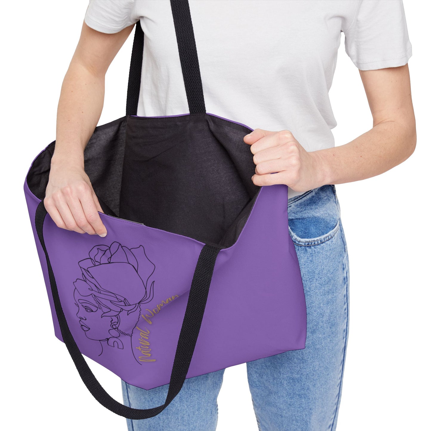 Natural Woman Flower Wrap (BL) Weekender Tote Bag LIGHT PURPLE