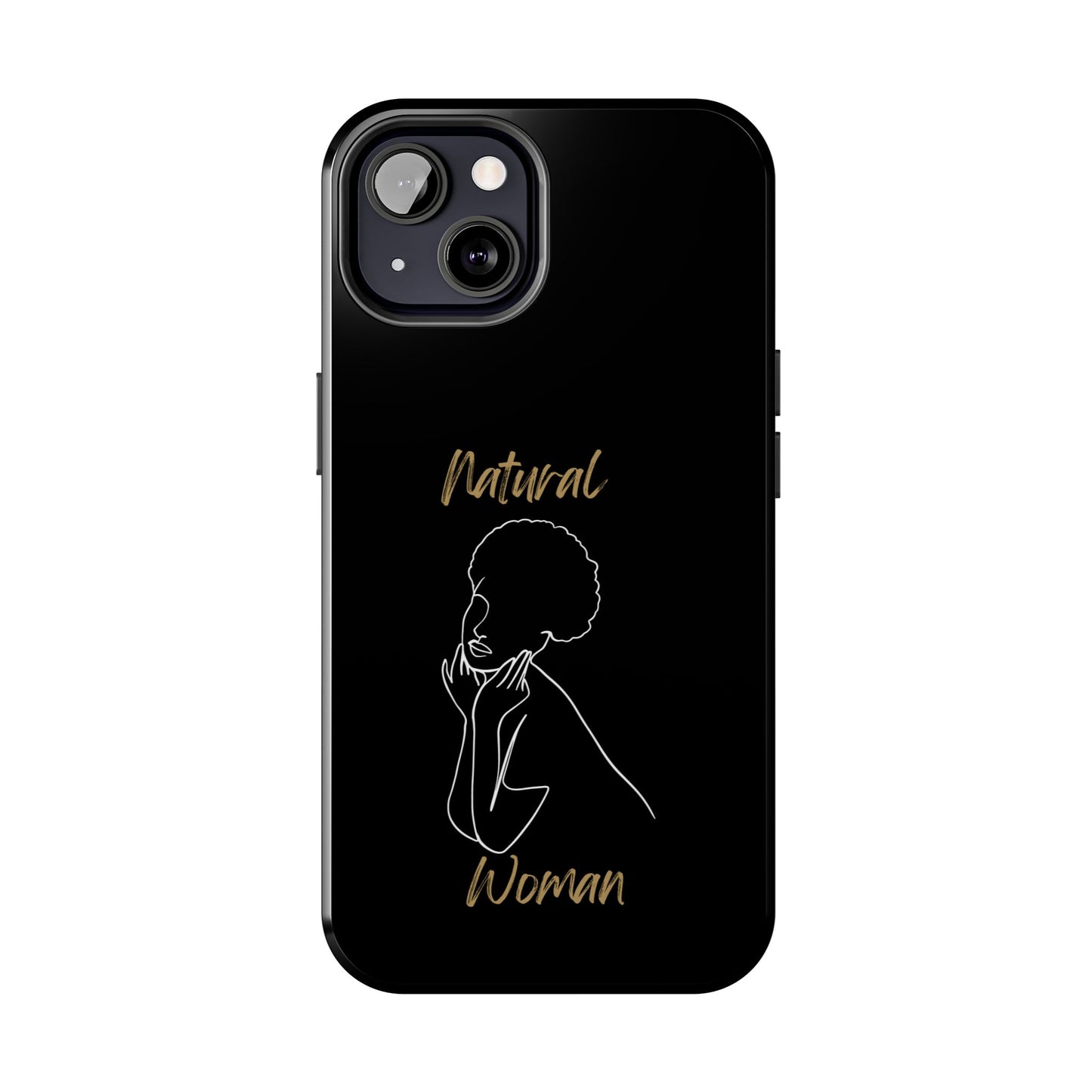 Natural Woman Cute Afro(WL)Tough Phone Cases BLACK