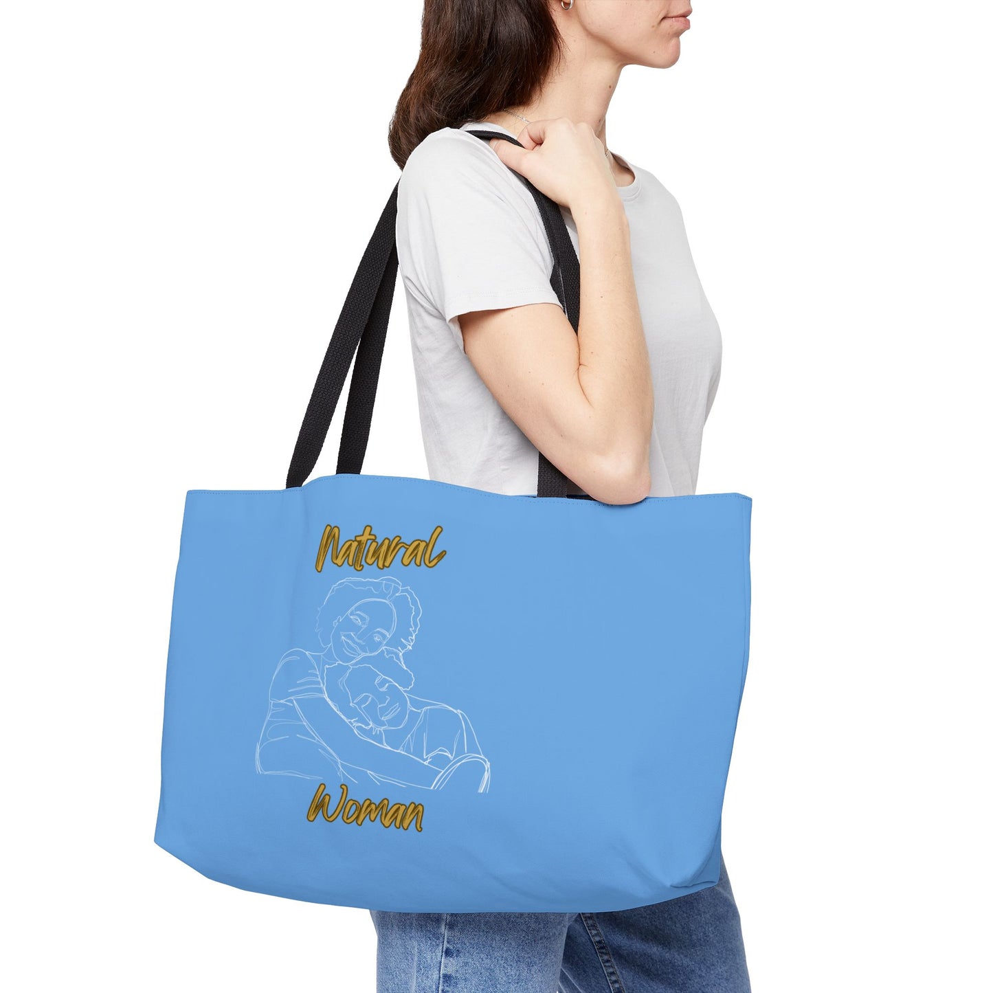Natural Woman Loving Embrace (WL) Weekender Tote Bag LIGHT BLUE