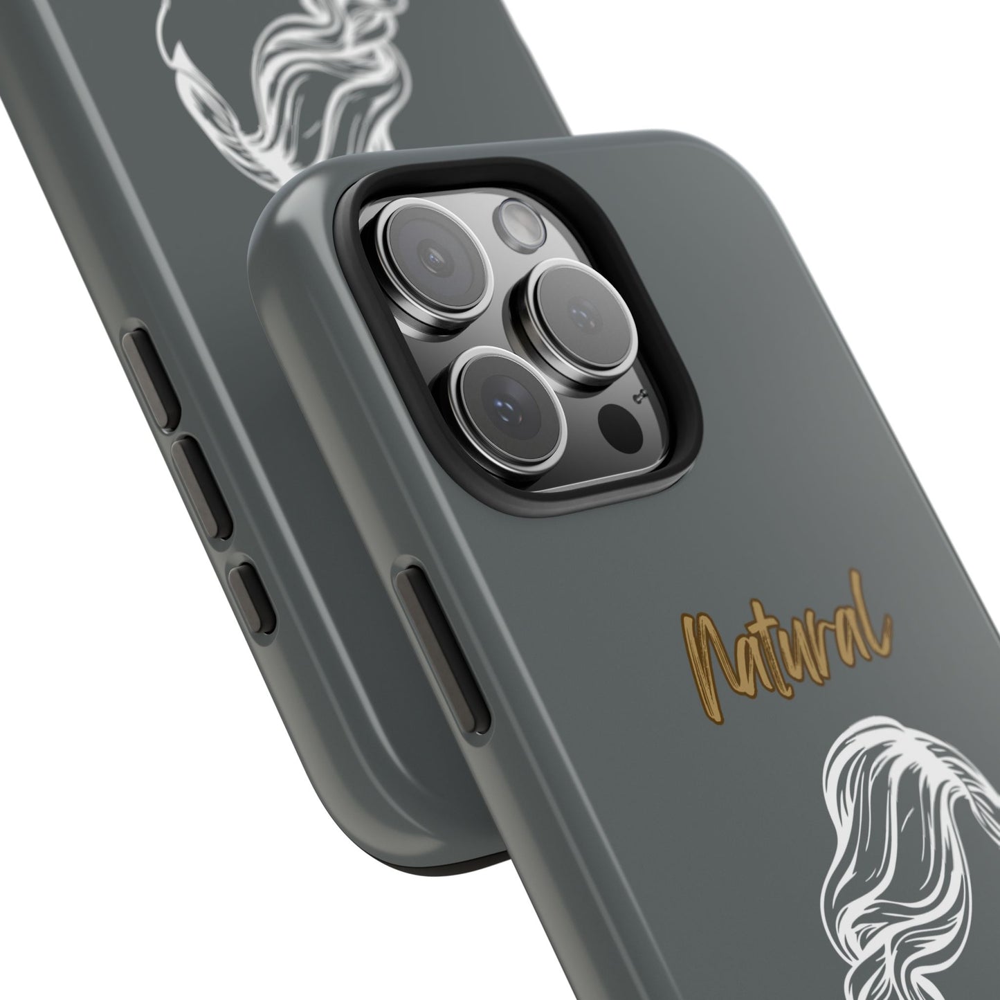 Natural Woman Long Curl (WL)Tough Phone Cases DARK GREY