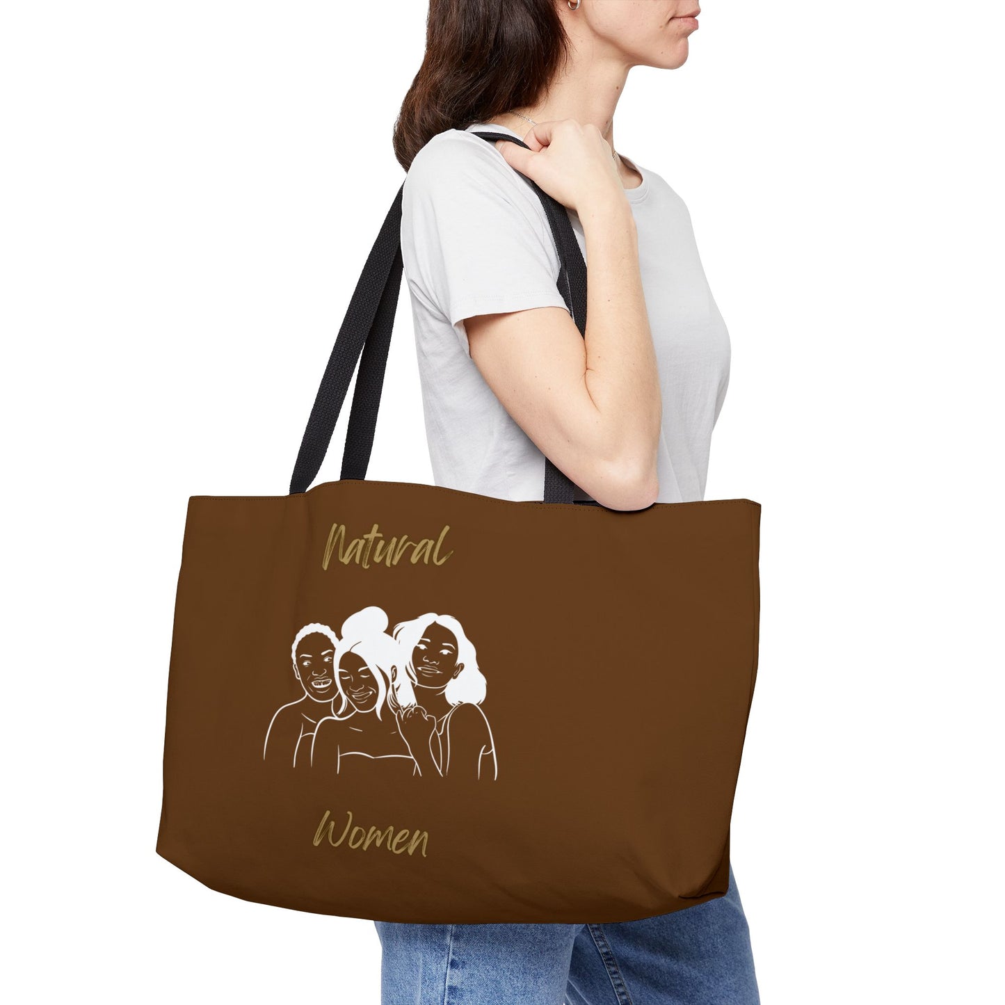 Natural Women Laughing Friends (WL) Weekender Tote Bag BROWN